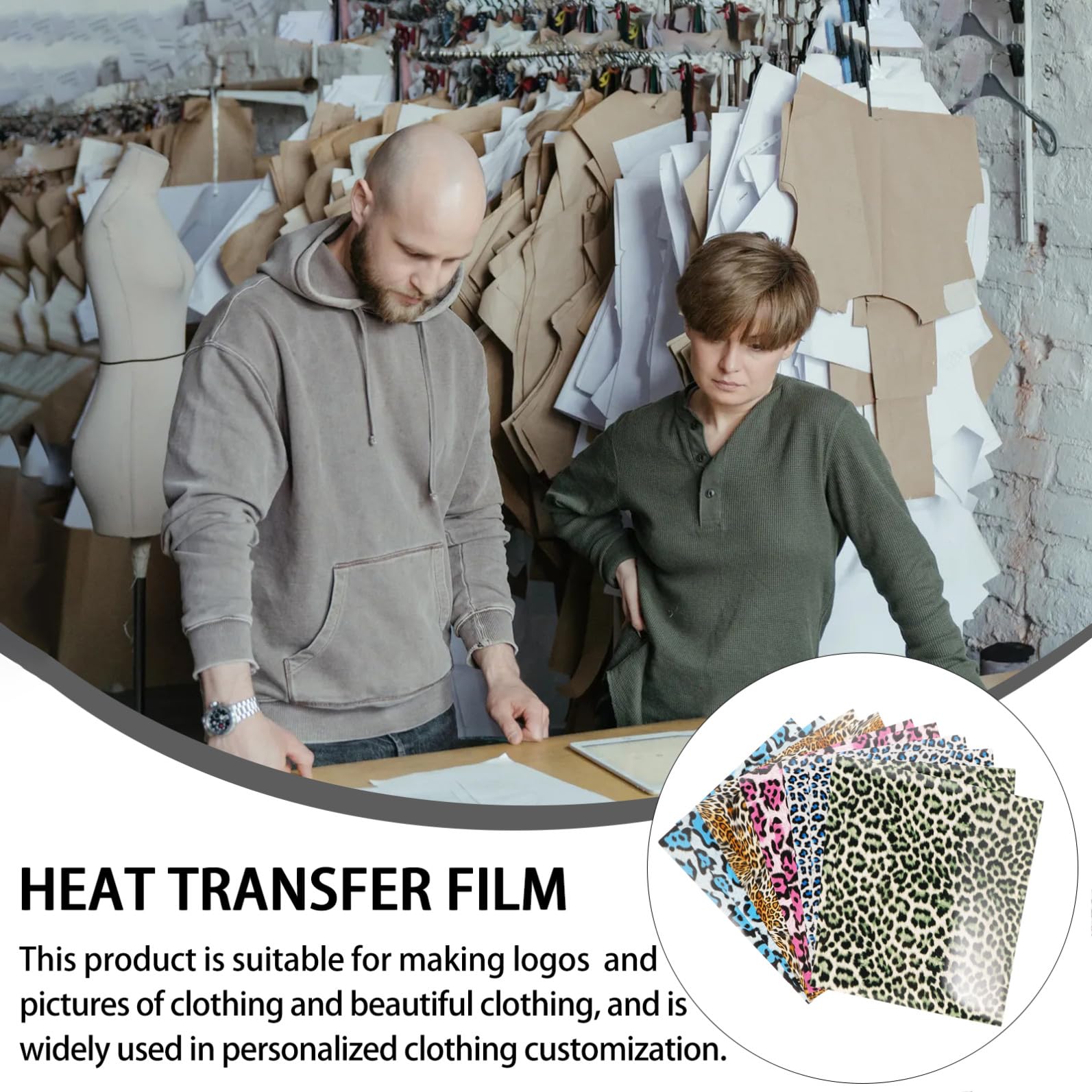 10 Blatt Leopard Print Heat Transfer Film für Textilien Elastisch Flexible Bügelfolie für DIY Kleidung T shirts Taschen Einfache Anwendung und Starke Haftung