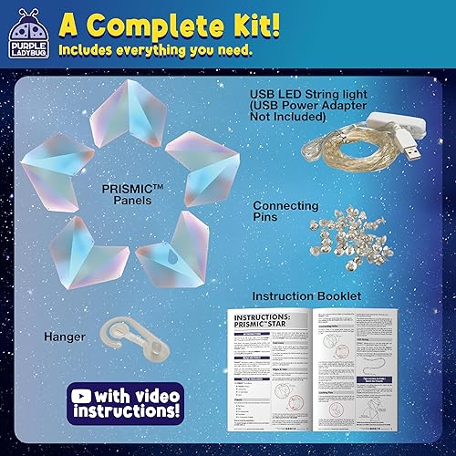Miniatura 4 de PRISMIC - Haz tu propio kit de arte y manualidades con luz de estrella 3D, regalos únicos para niñas y niños de 8 a 12 años, manualidades divertidas