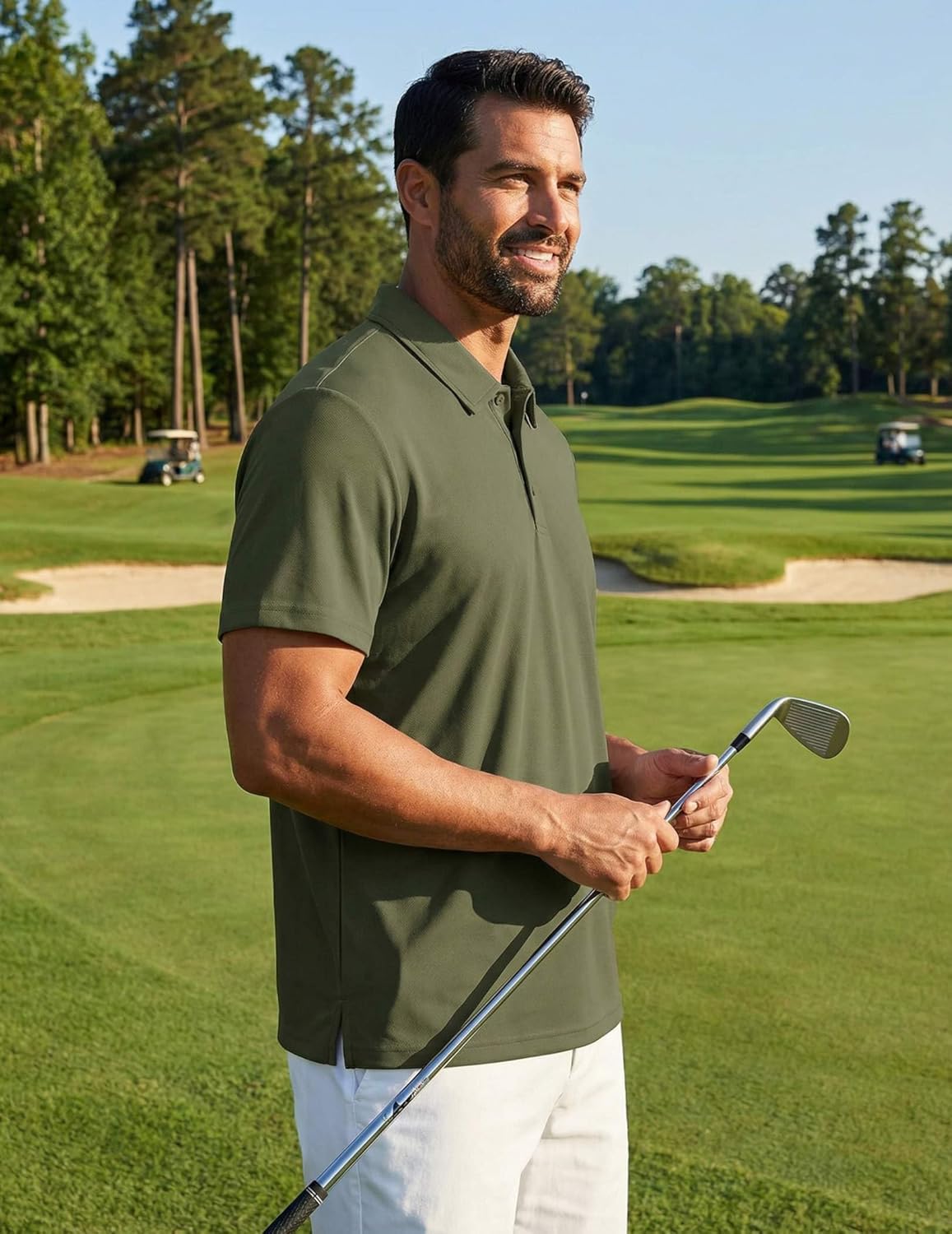 COOFANDY Mens Polo Shirts Short Sleeve Golf Shirt UPF50+ Moisture Wicking Quick Dry Collared Performance Polo Shirts for Men - Image 3