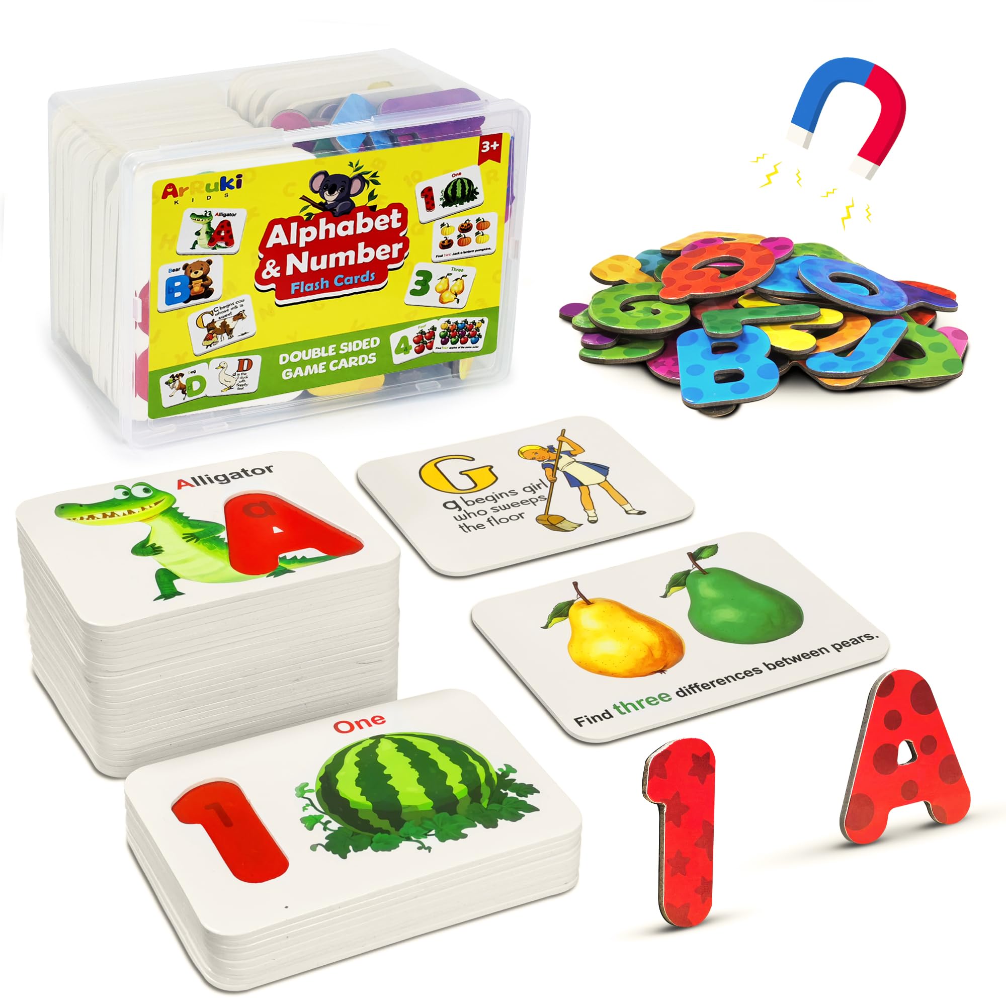 Tarjetas educativas, tarjetas flash de números y alfabeto para niños pequeños de 3 a 5 años