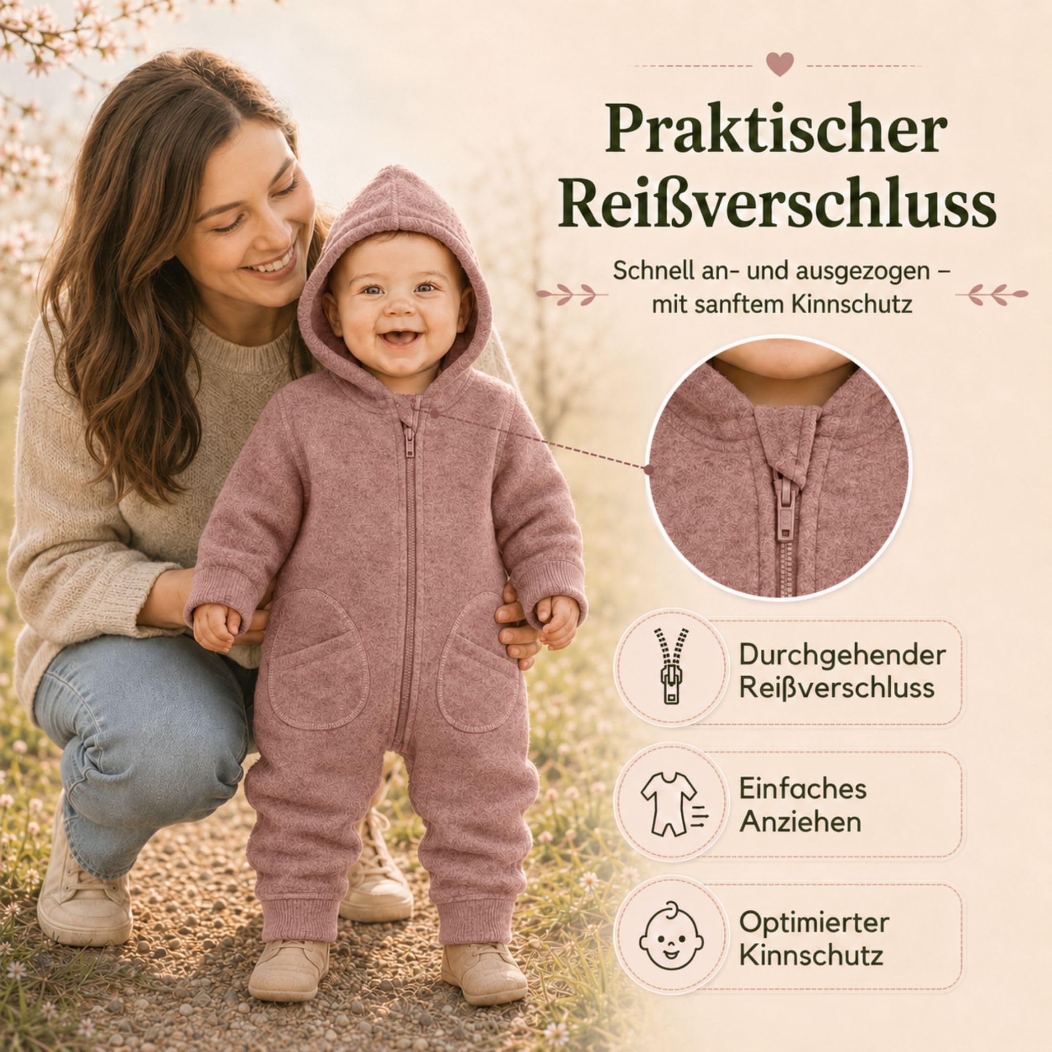 Engel Wollwalk Overall Baby & Windel Blaubaer - Walkoverall baby mit Kapuze 100% Schurwolle (kbT) - Baby WollwalkTemperaturregulierend, Hautfreundlich, Bio-Merinoschurwolle, Mit Reißverschluss