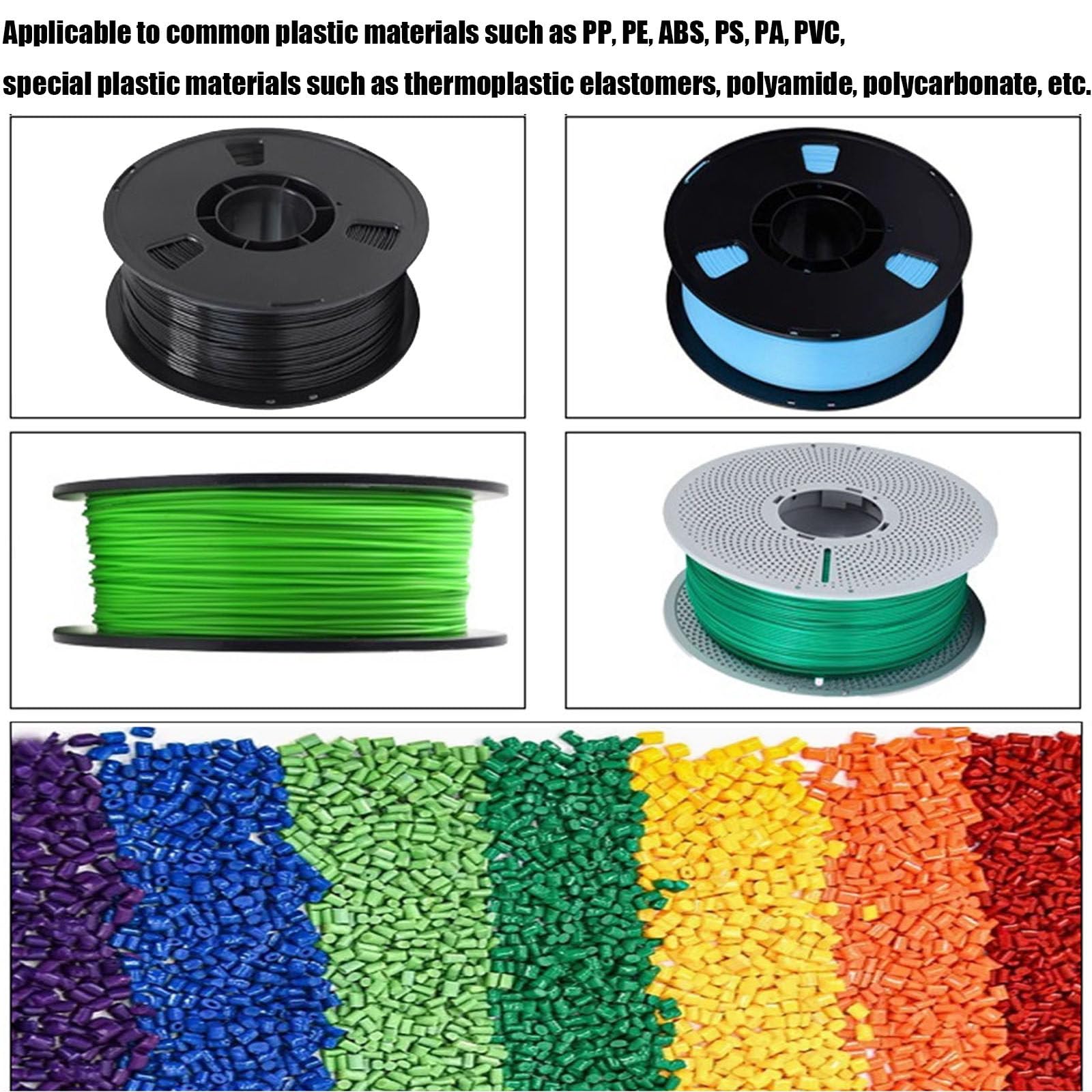 Estrusore di Filamenti per Stampa 3D, Macchina Estrusore di Filamenti Tavolo, velocità Regolabile 300-650 Mm/min, con 2 Stampi di Estrusione 0,07/0,12", per Materiali PLA, ABS, PVA