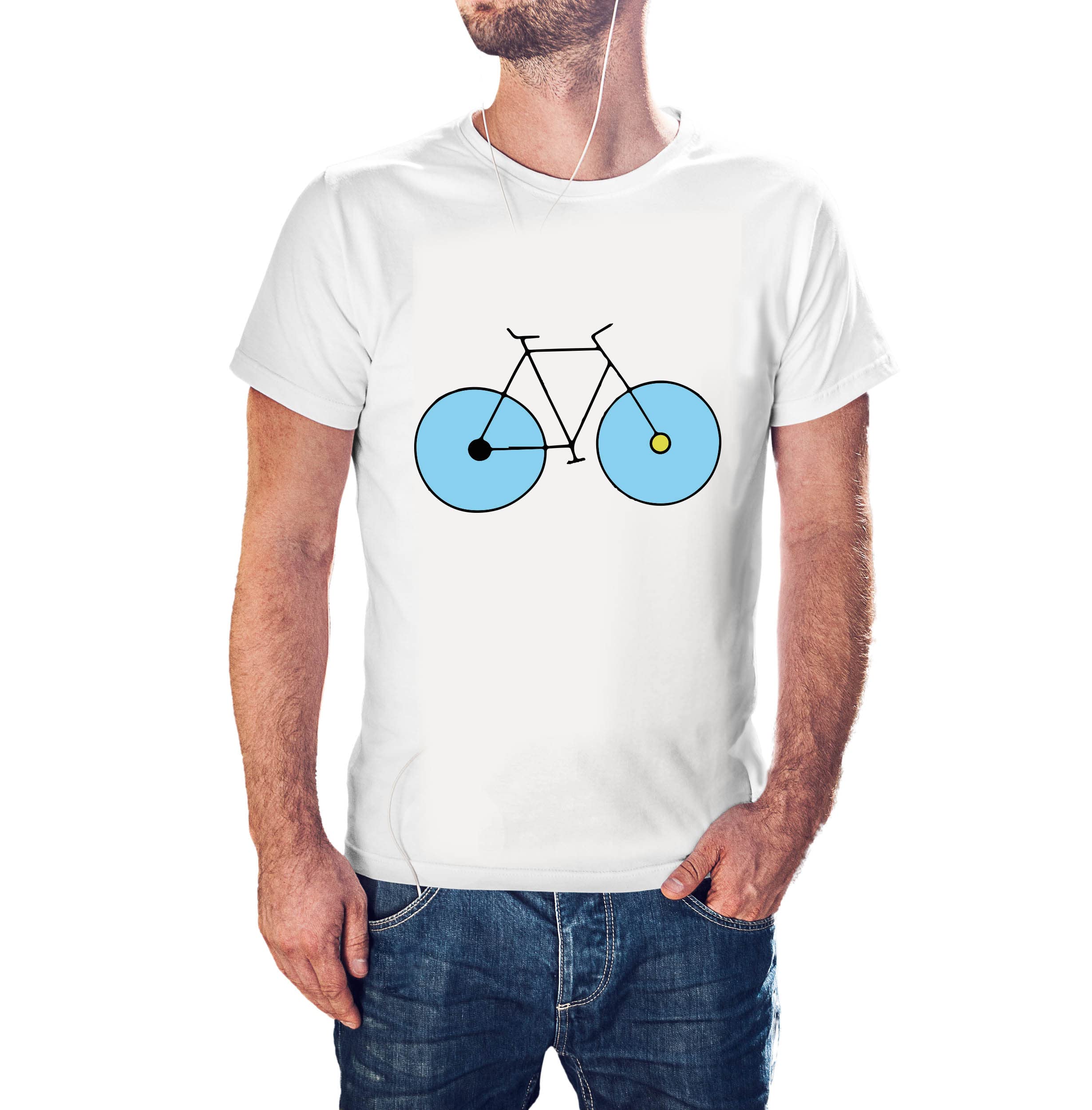 ZapCap MartBicycle 100% Cotton Round Neck Graphic Printed T Shirt for Men Women, Graphic tees, Graphic t Shirt, Bicycle