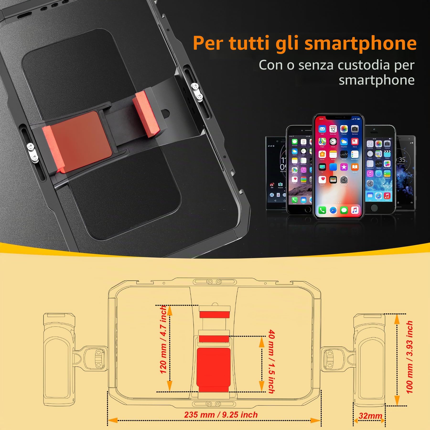 Zeadio - Kit tutto in uno per video telefonici, versatile gabbia per attrezzatura con luce RGB, microfono, treppiede con testa a sfera Arca, perfetto per registrazione/YouTube/trasmissioni in diretta