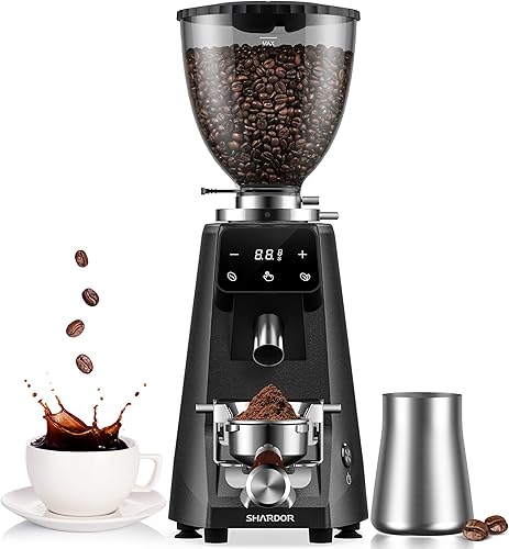 SHARDOR - Molinillo de café de muelas de 64 mm, molinillos de café eléctricos para espresso para uso doméstico con precisión de grado comercial, 100