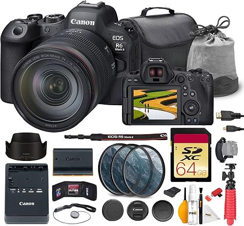 Canon Cámara sin espejo EOS R6 Mark II con 0.945-4.134 in f/4L es un paquete de lentes USM | Sensor de fotograma completo de 24.2 MP, AF II de doble