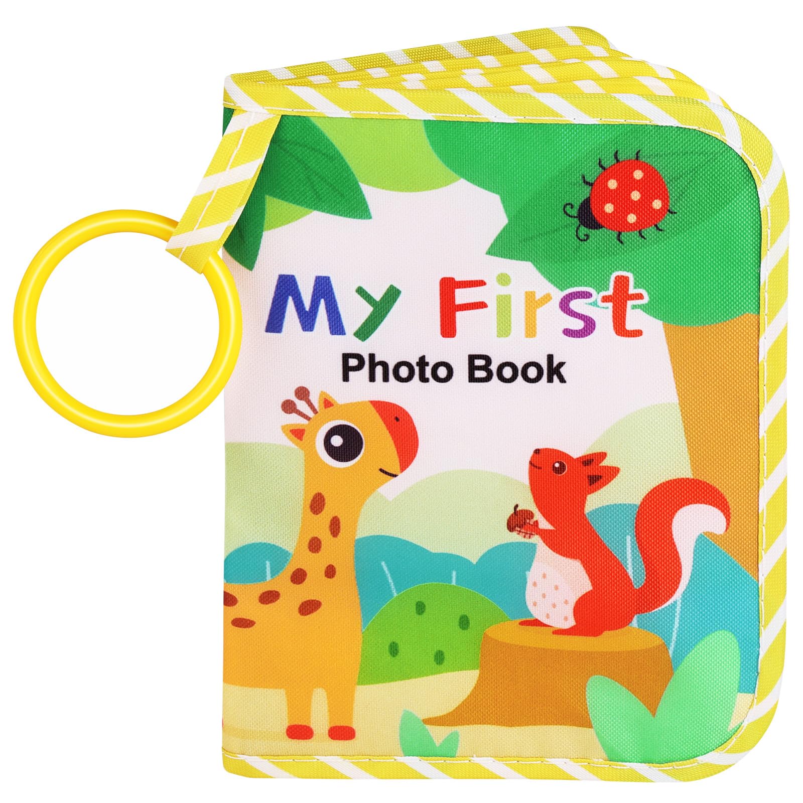 Aolso Baby Fotoalbum 17 Fotos, Baby Fotobuch mit Anhänger, Babyalbum aus weichem Stoff, Mein erstes Familienalbum, Fotoalben Erinnerungsbuch Geschenke für Kinder Baby ab 0 Monaten