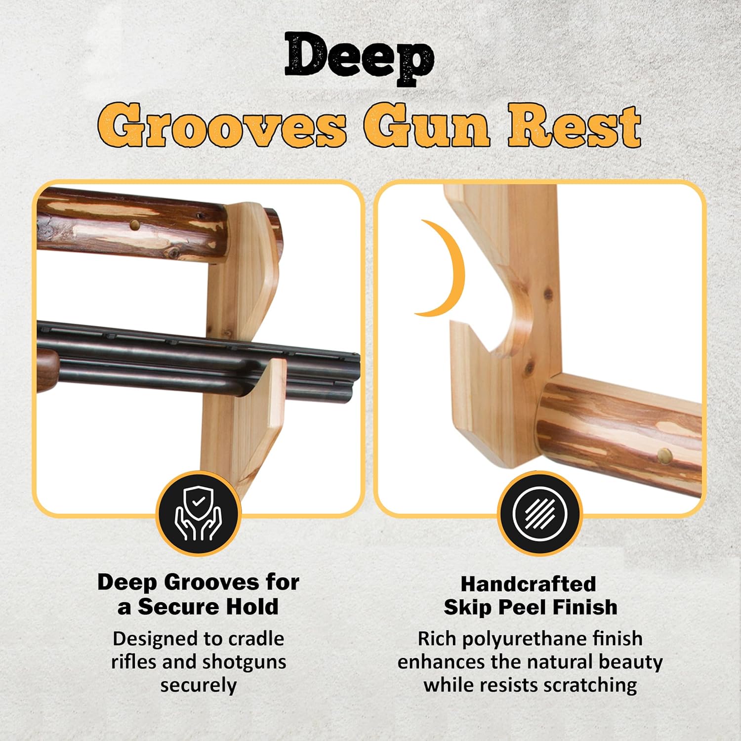 Rush Creek Creations Indoor 5 Rifle/Shotgun Wall Storage Display Rack - Convenient Easy Assembly