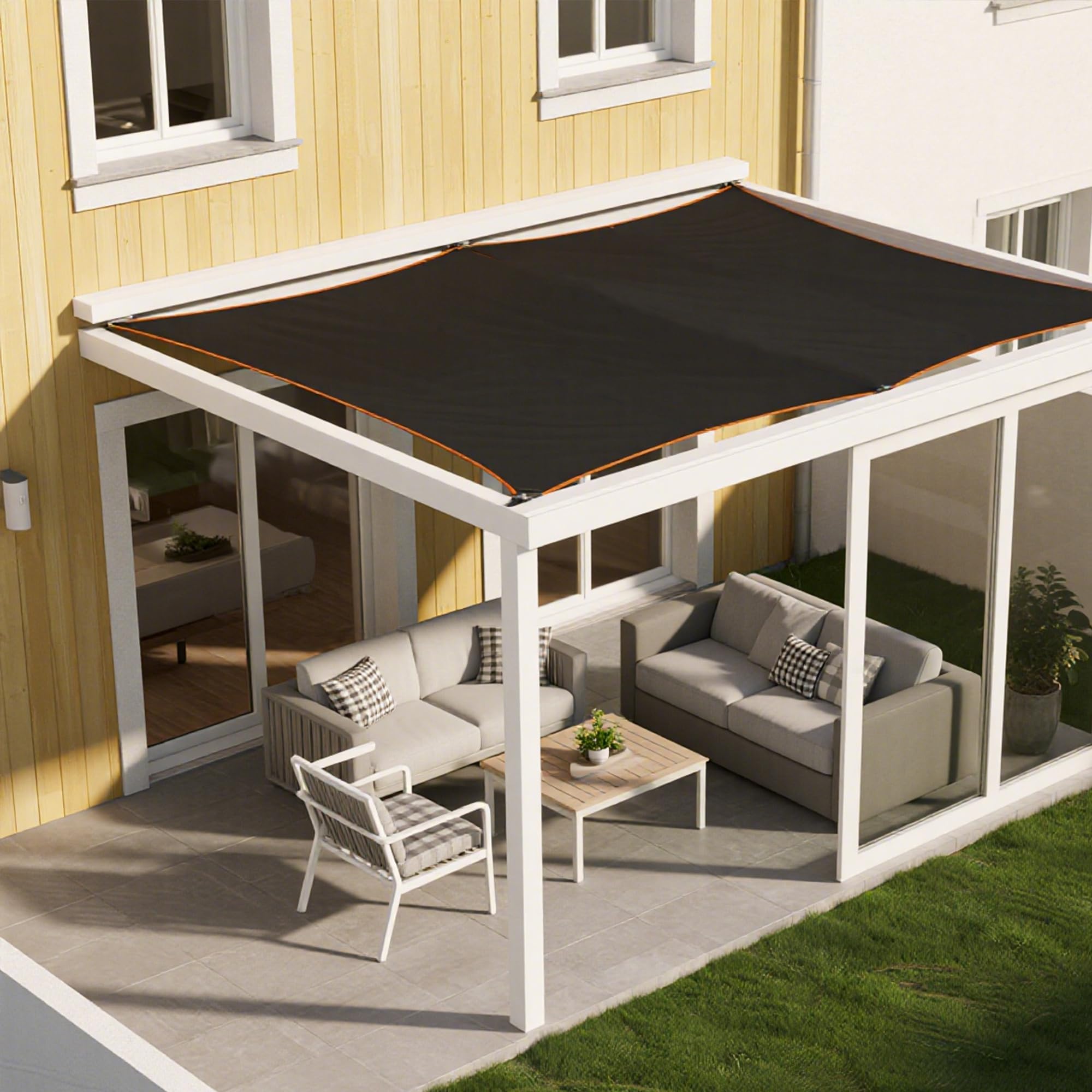 winemana Tissu d'ombrage Noir à 70%, Bord avec boutonnière, 3 x 6 m, Tissu d'ombrage de Jardin résistant avec Bord collé pour Plantes, Serre, Piscine, terrasse (3 x 6 m)