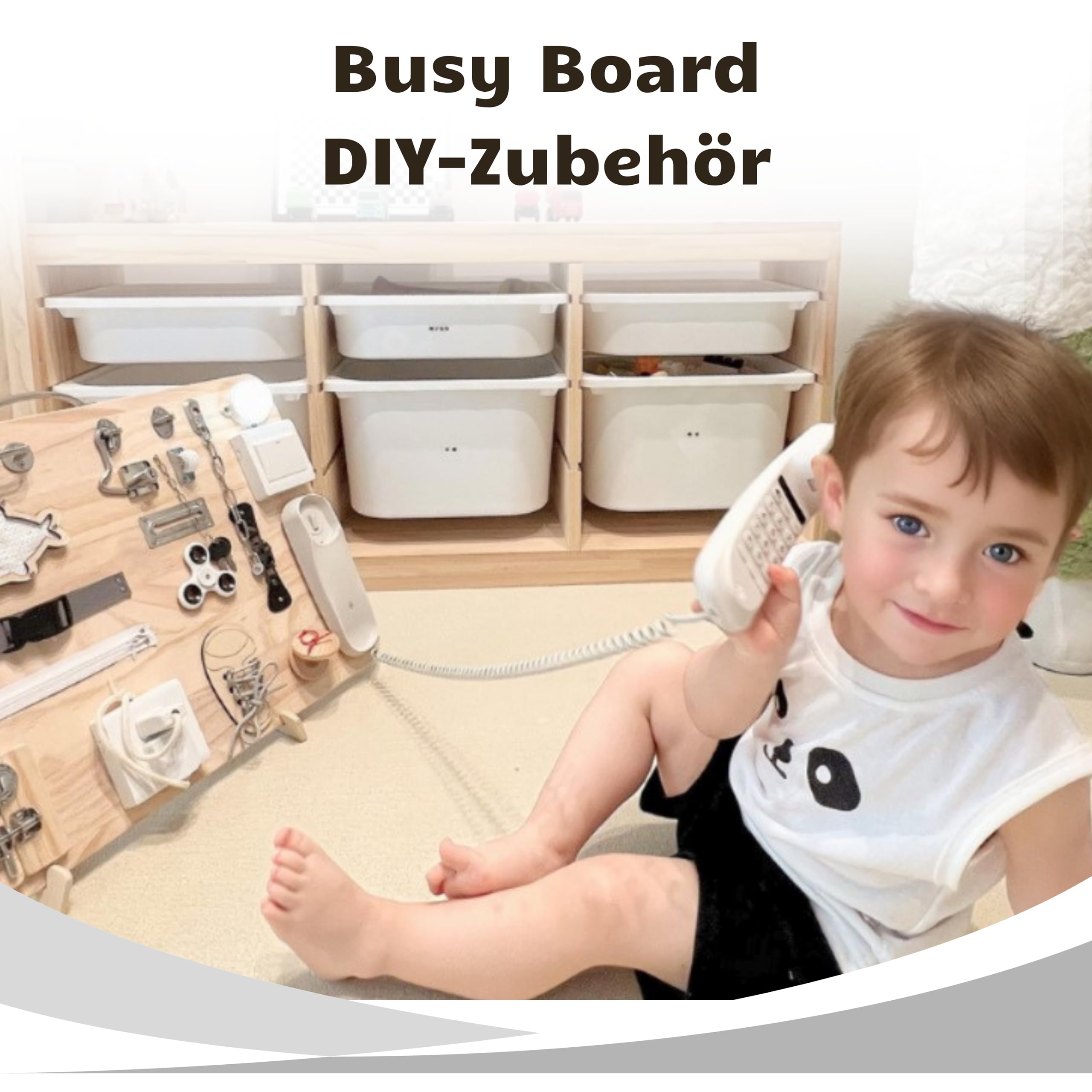 Potatomato Busy Board akcesoria i deska do aktywności – naturalny drewniany labirynt marmurkowy, tablica motoryczna, sensoryka, logiczne myślenie, zabawka Montessori "zrób to sam" do domu lub klasy