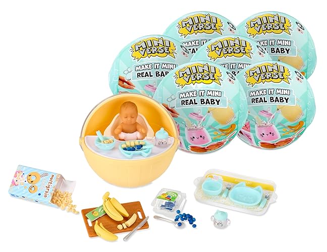 Make It Mini Real Baby Make It Mini Baby Food (6 Pack) Mini Collectibles - Blind Pack, DIY, Realistic, Playset and Accessories, Girls Toy Gift, 8+, NOT Edible