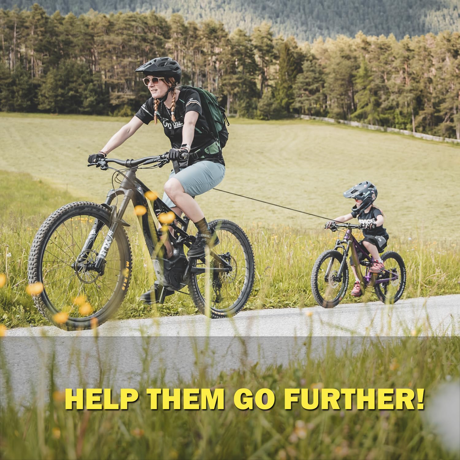 Trax Pro Przyczepa rowerowa samoretractive | Linka holownicza dla dzieci i dorosłych | Tow Rope Strap MTB i górski | Łatwy montaż bez użycia narzędzi | do 130 kg