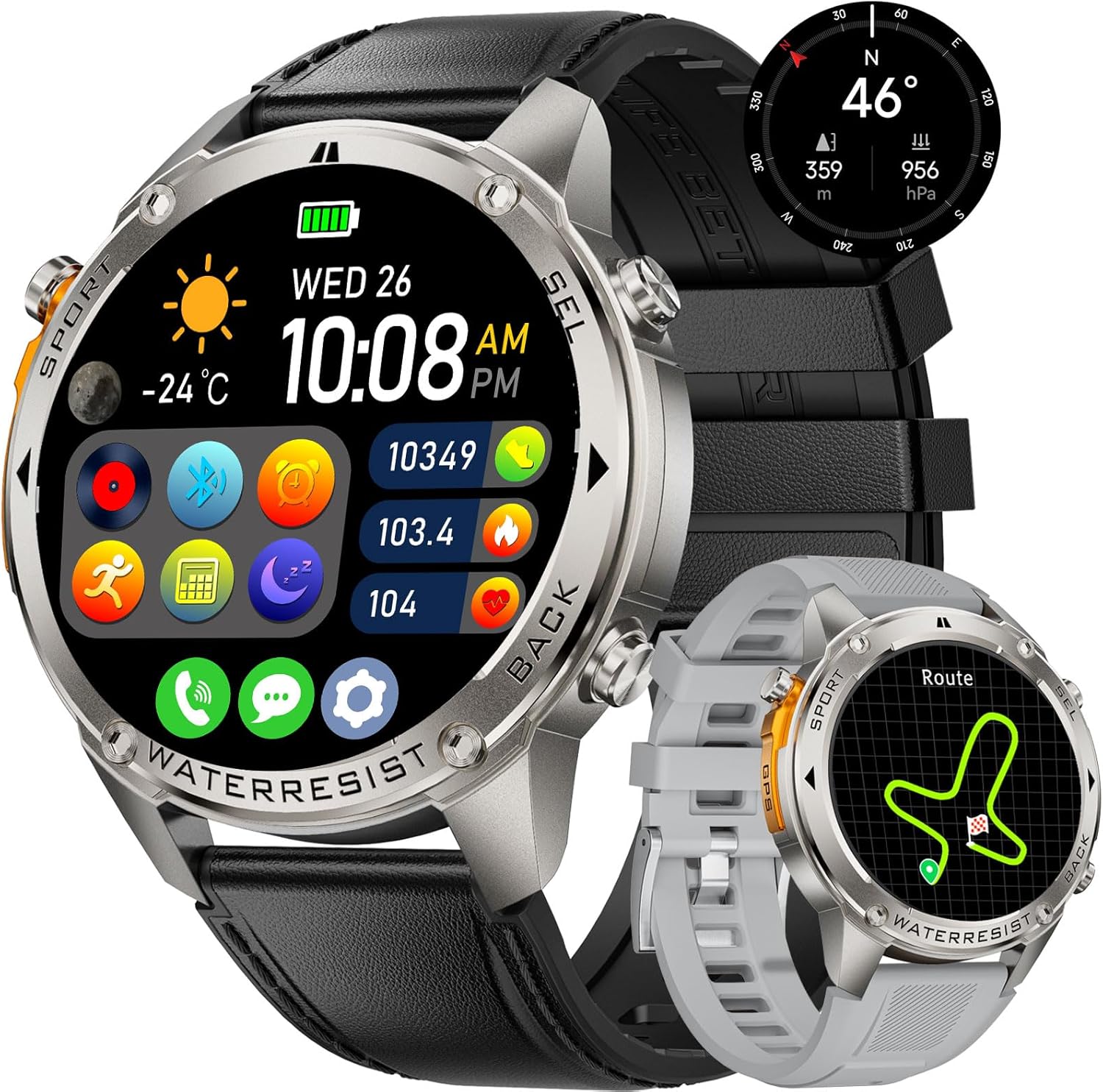 GPS Smart Watch for Men 1.43″AMOLED Always-on Display Bluetooth Call Smartwatch Male for Android iOS… GPS Smart Watch for Men 1.43″AMOLED Always-on Display Bluetooth Call Smartwatch Male for Android iOS…
