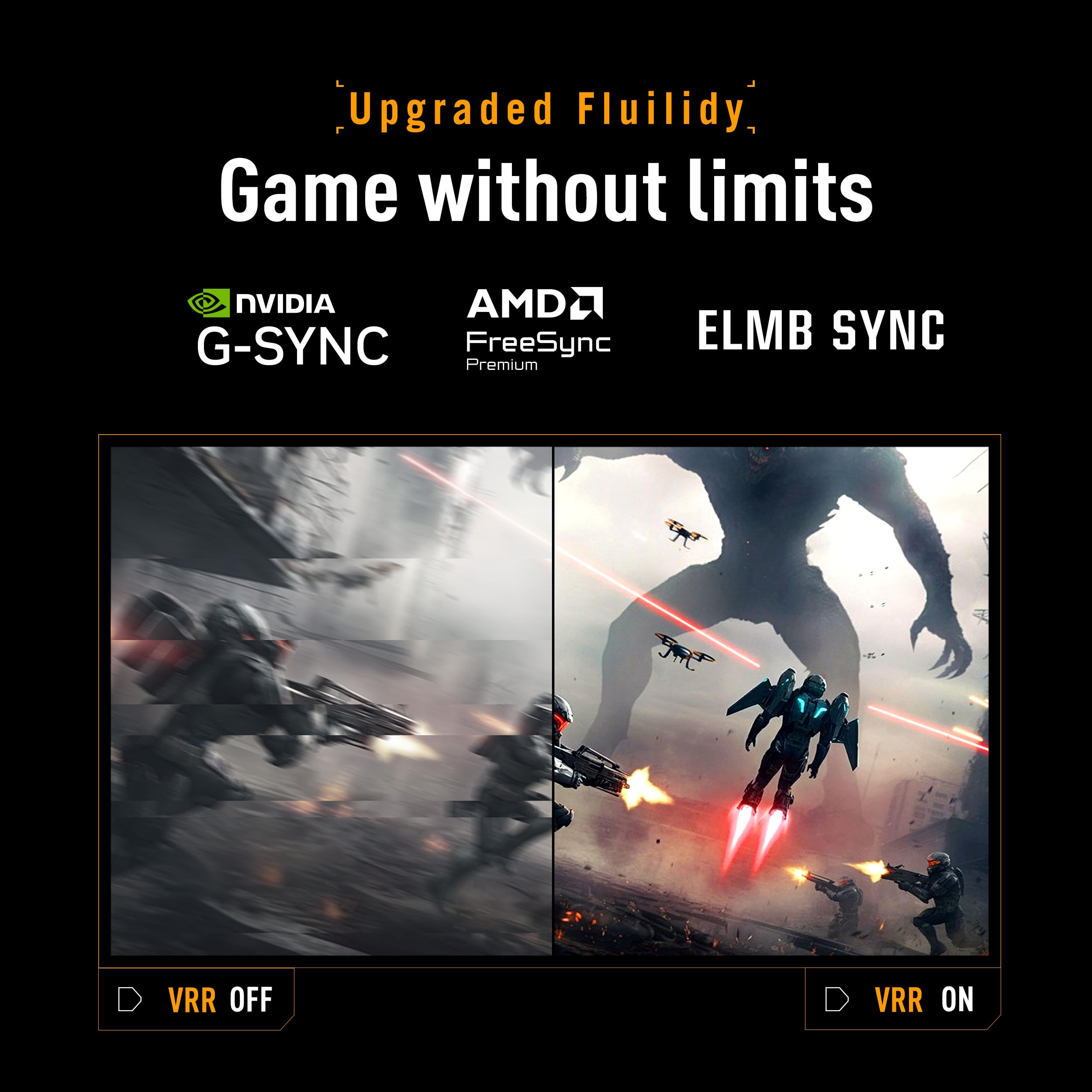 ASUS TUF Gaming Series 5 - VG27AQML5A Gaming Monitor - 27-calowy QHD Fast-IPS, 300 Hz, 0,3ms, G-Sync, AMD FreeSync Premium, DisplayHDR 400, 95% DCI-P3, HDMI 2.1