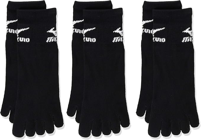 Amazon Co Jp ミズノ 3足組 メンズソックス 五本指 10cm丈 消臭 制菌 抗菌防臭 ワンポイント 紳士靴下 スクール 学校 制服 部活 6 284 服 ファッション小物