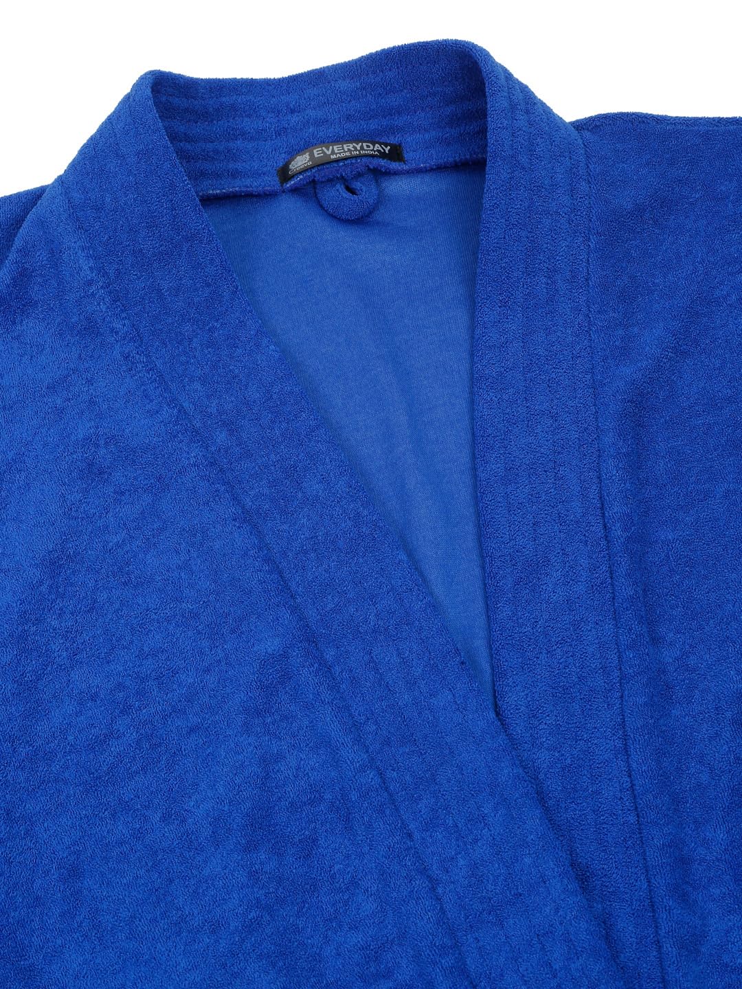 CREEVA Everyday Unisex Micro Terry Bathrobe Collection With kimono collar and 1 Pocket, 3/4 Sleeve Bath Robe Super Soft Light Weight - Turkish Blue - Image 6 thumbnail