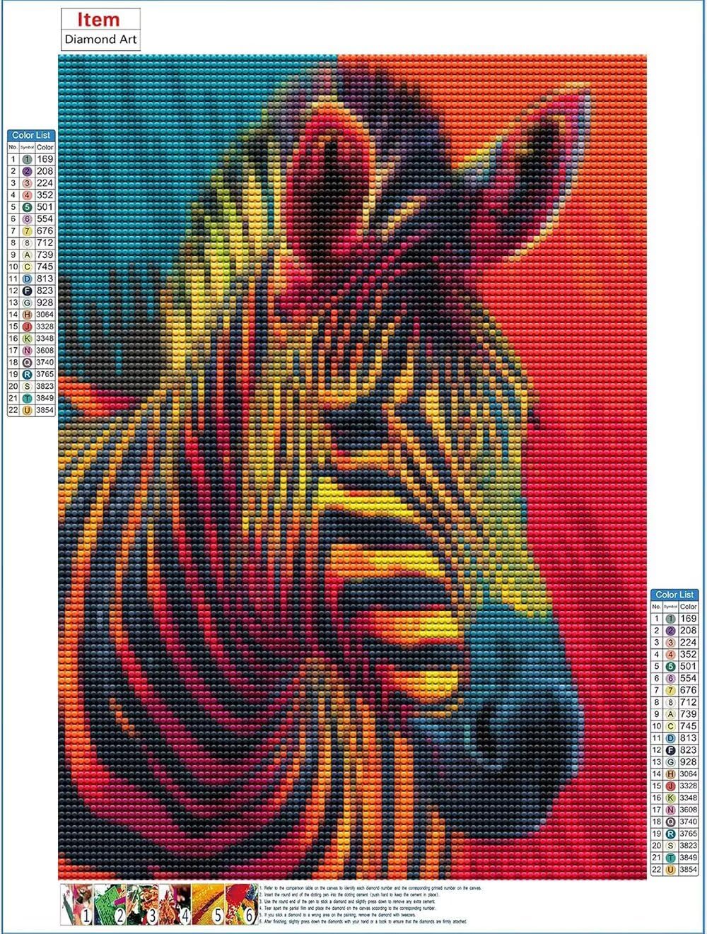 Malarstwo diamentowe, dla dorosłych, obrazy do malowania diamentami, zebra, zestaw do samodzielnego wykonania, dla początkujących, dzieci, zestaw do majsterkowania, relaks, dekoracja ścienna, 80 x 110