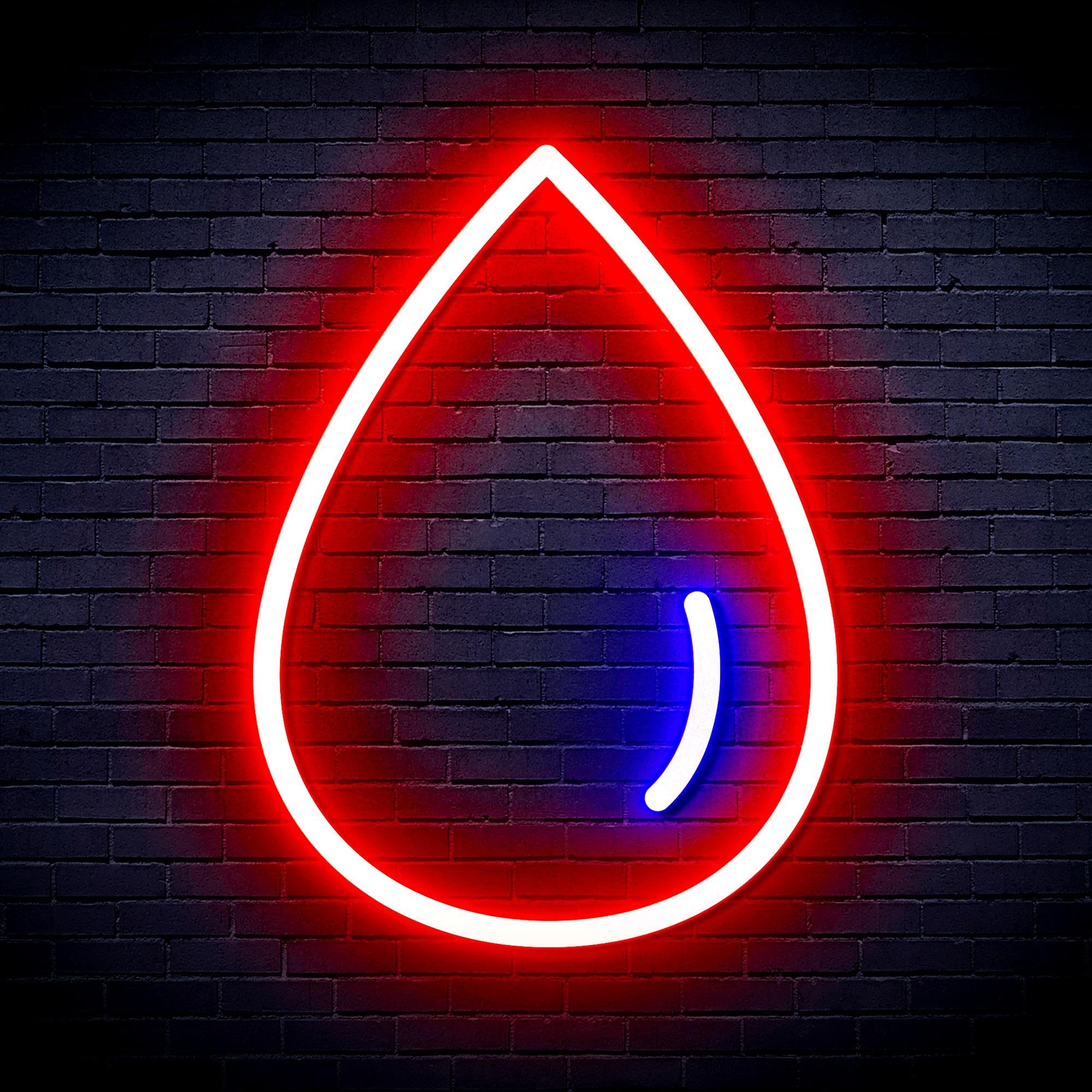 ADVPRO Water Droplet Flex Silicone LED Neon Sign - Blue & Red - st16s64-fnu0070-br — image 1