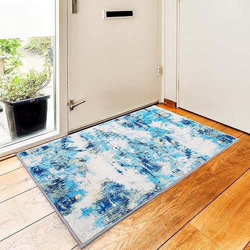 Carvapet Alfombra de entrada de 3 x 5 pies, tapete para interiores, ultra delgado, 36 x 60 pulgadas, alfombras lavables para puerta de entrada,