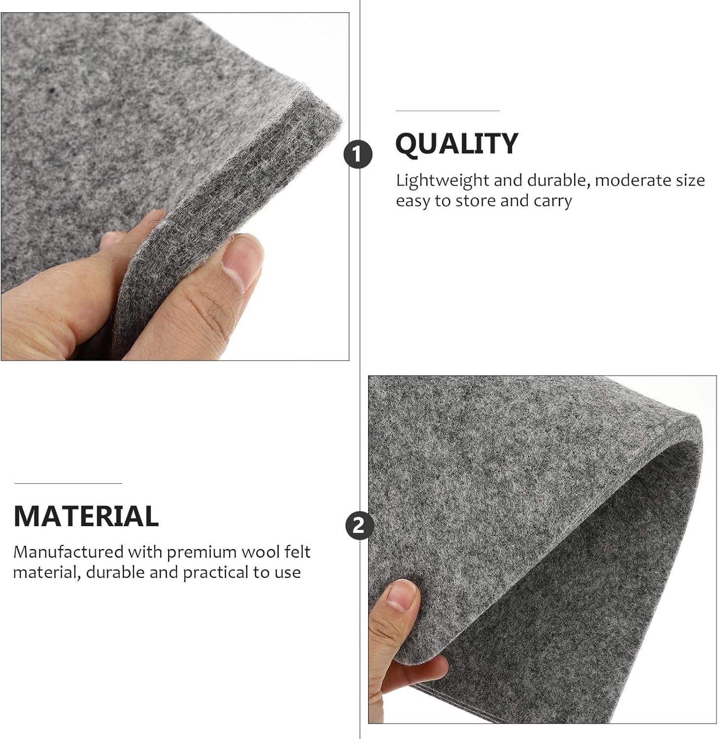 Lurrose Wool Felt Ironing Mat 12x18 Inch Heat Resistant Anti-Scald Ironing Pad for Quilting and Clothes Pressing Home Use