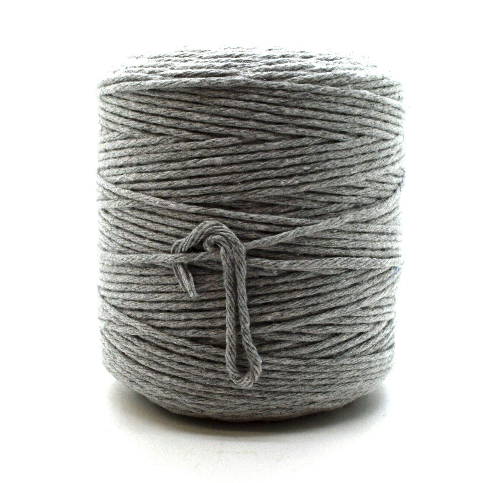 SolaDirect Premium Grey Macrame Cord Twine200 M / 656 Ft Of 3 mm Thick Natural Cotton Thread Yarn Macrame Rope (Reel) from B&Q
