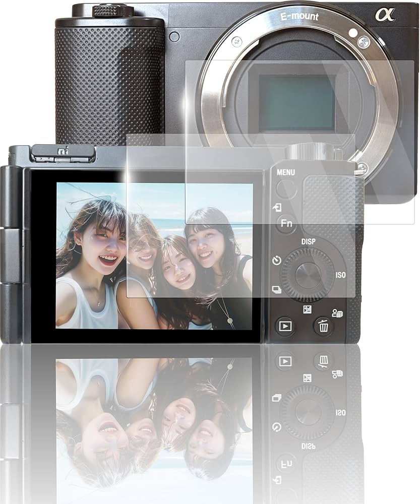 【美品】Sony ZV-E10 16-50mmレンズキット ガラスフィルム ソニー VLOGCAM ZV-E10 II ダブルズームレンズキット ホワイト