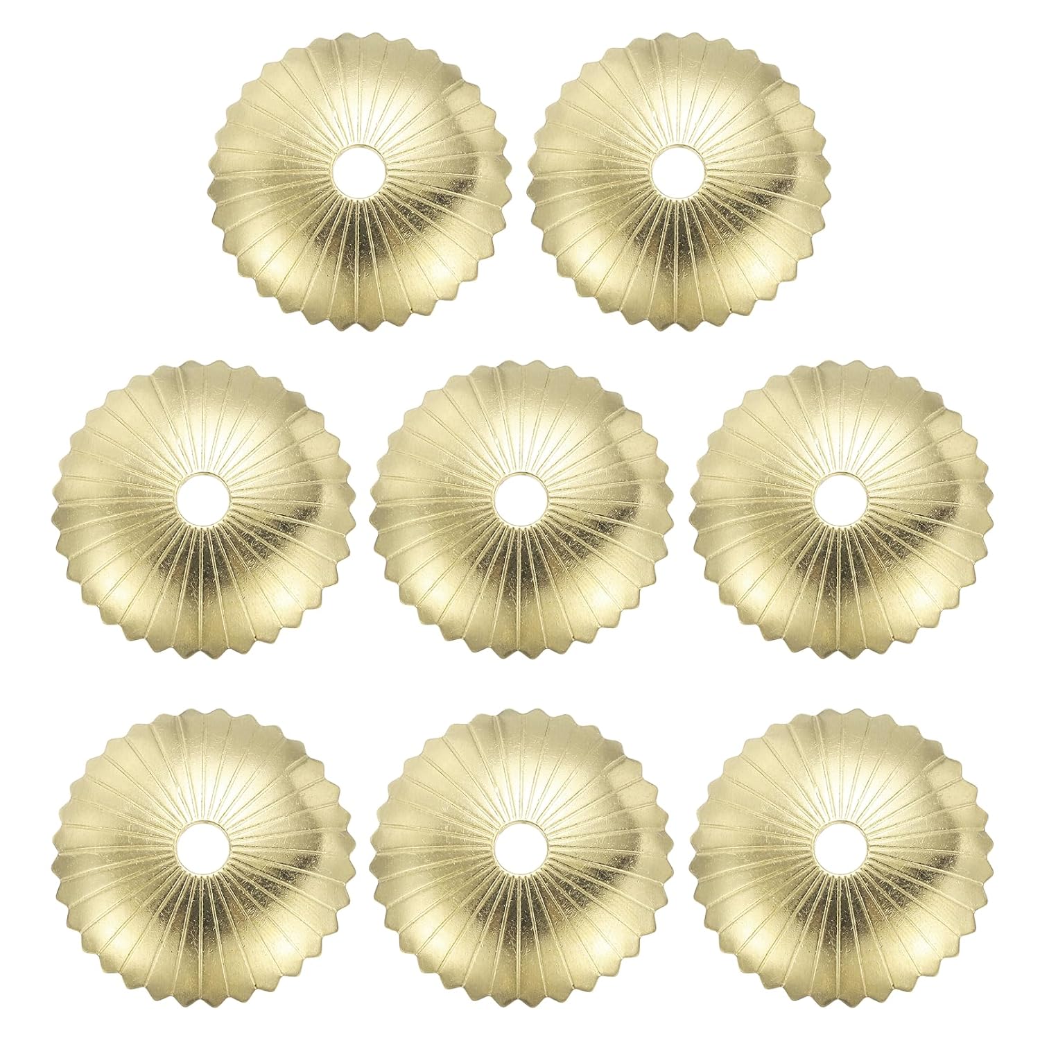 uxcell 8Pcs Cabinet Knob Backplate, 1.54 Inch Radial Shape Brass Backplate Washers Classical Furniture Decoration Gasket for Cabinet Drawer Cupboard Doors Hardware(Brass)