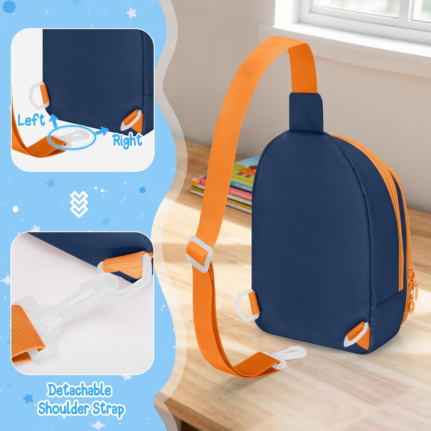 GRAOSO Carrying Chest Bag Compatible with Yoto Mini (2024 Edition) and Headphone, Card Holder up to 36 Cards, Travel Storage Case for Audio Player Accessories, with Adjustable Strap, Blue (Bag Only)
