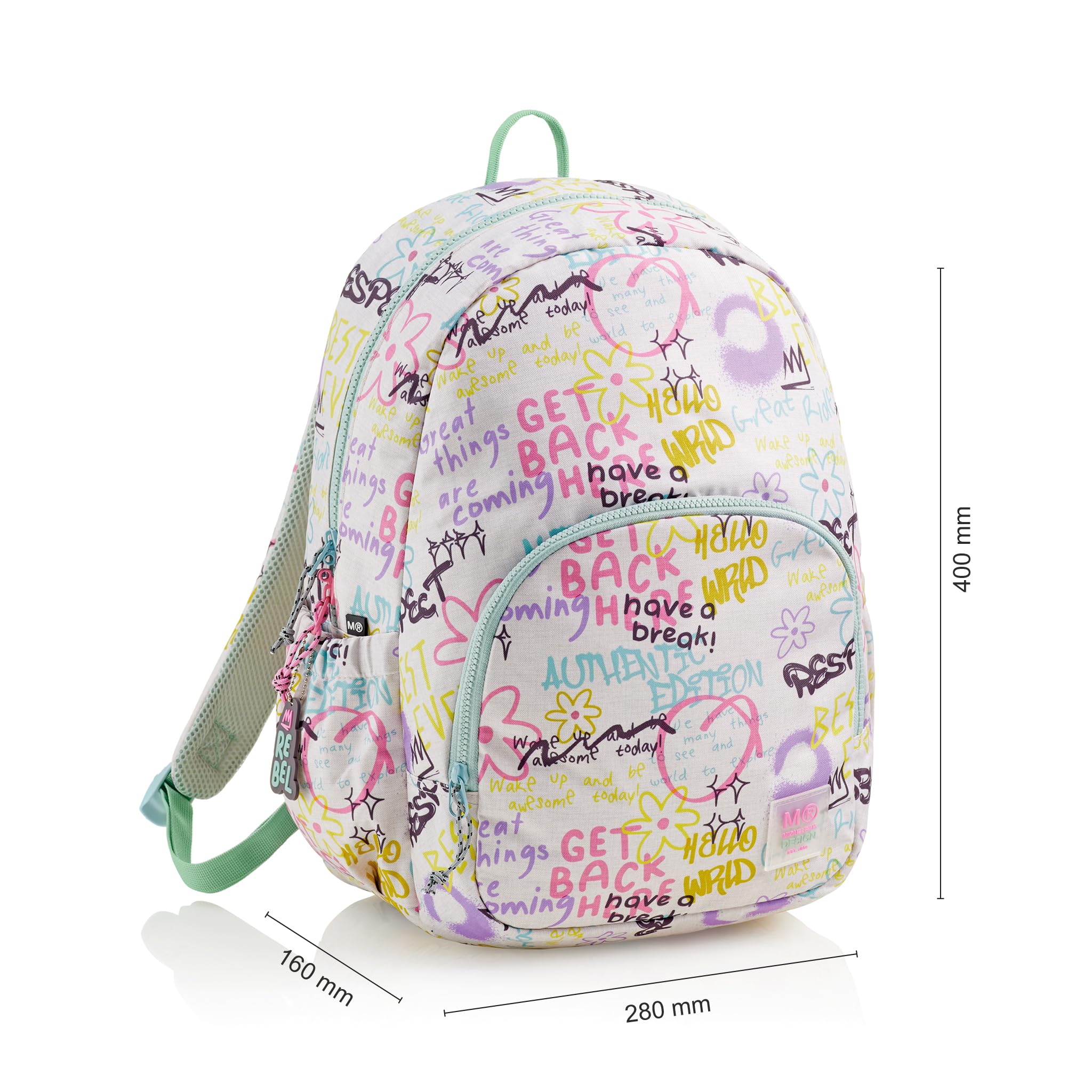 Miquelrius Mochila Doble Roma Recicl Rebel, Zaino Doppio Riciclato Unisex-Bambini e Ragazzi, Multicolore, 400 x 280 x 160 mm