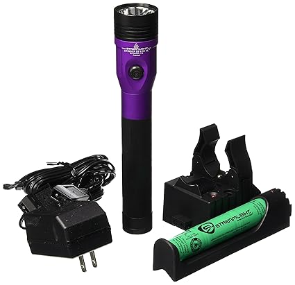 Stinger DS LED HL Rechargeable Flashlight - 120/DC PiggyBack Holder - Purple