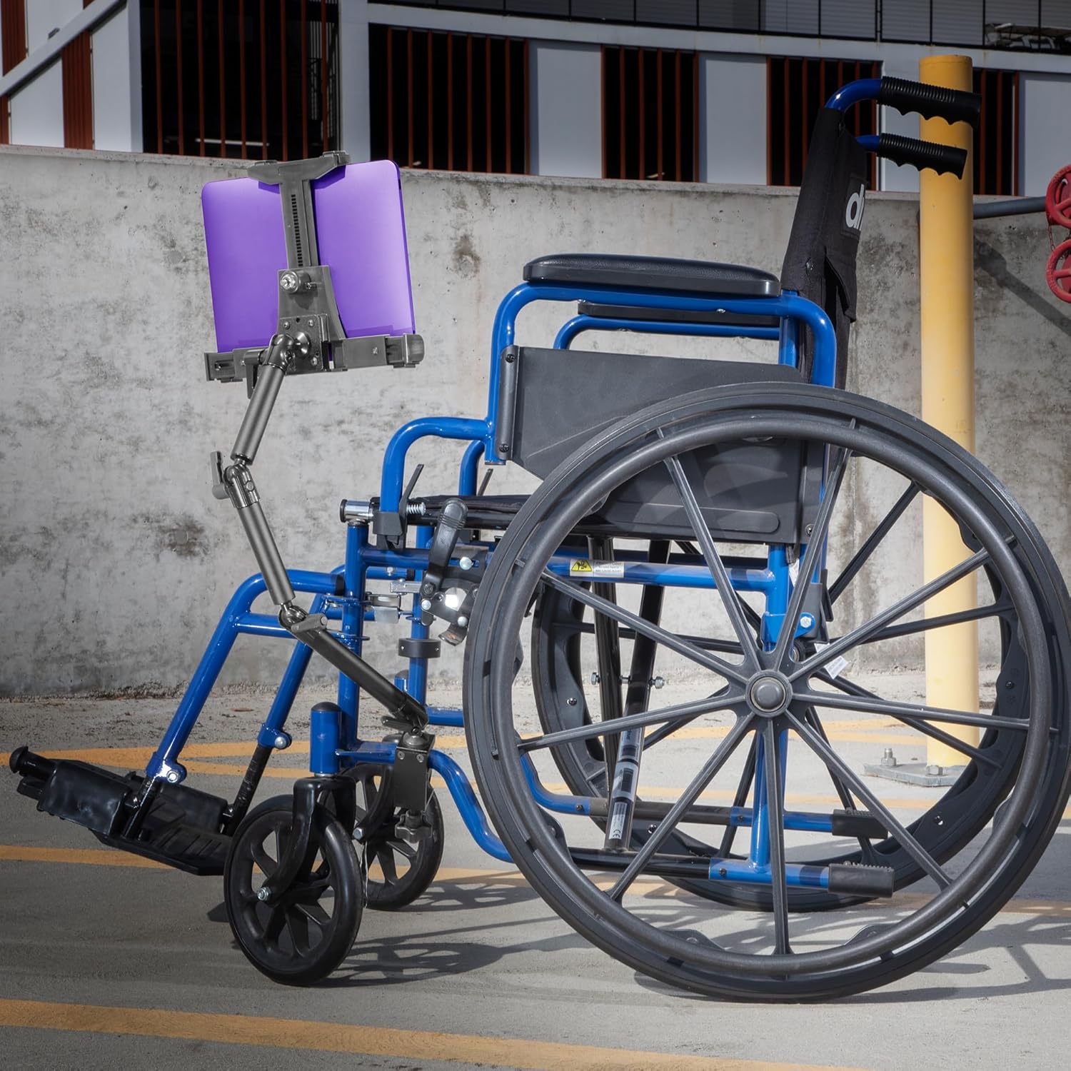 iBOLT AccessiBOLT Dock'n Lock - Wheelchair Locking Tablet Mount (7-10 inch), Secure Clamp Design, Adjustable, Portable Electronic Device Mount, and Communication Devices