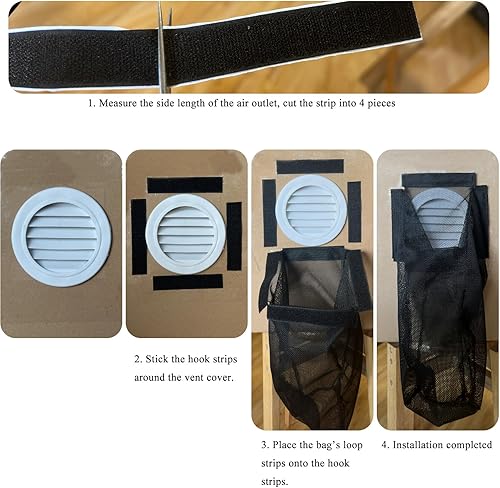 Miniatura 6 de Prriudy Bolsa de pelusa para secadora, ventilación al aire libre, bolsa de pelusa para ventilación interior, 2 paquetes