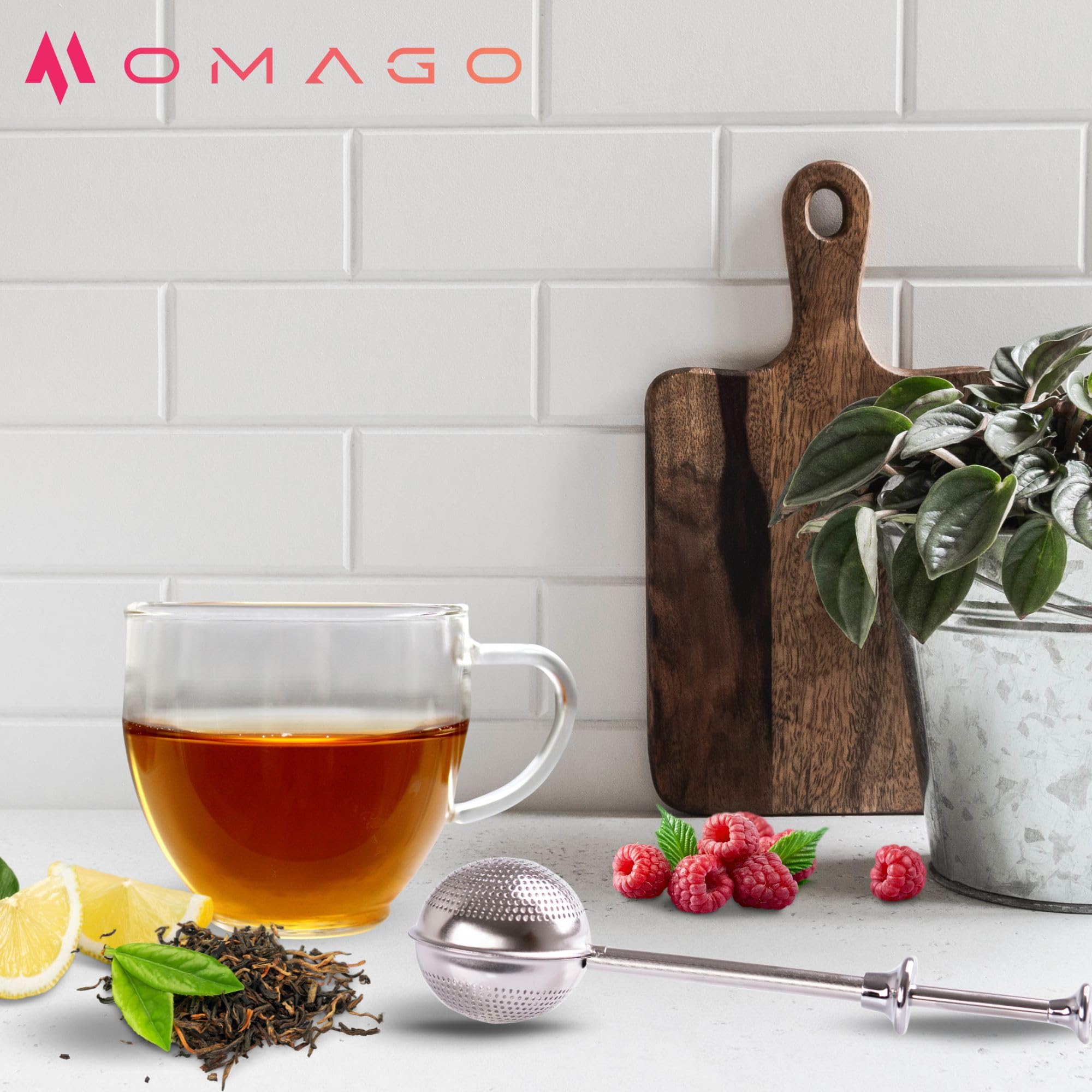 OMAGO® Zaparzacz do herbaty i ziół, sitko ze stali nierdzewnej, filtr do parzenia liści i mieszanek