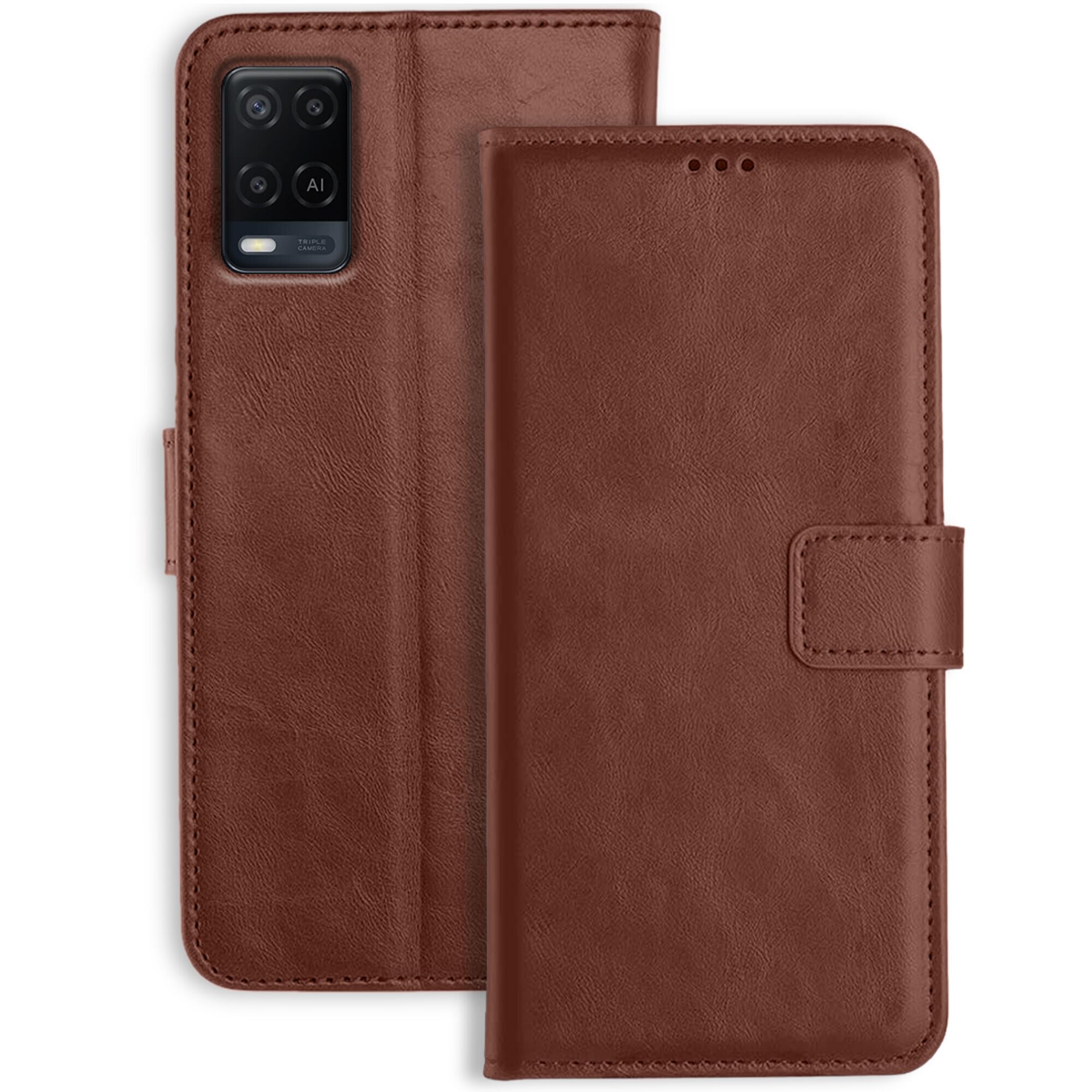 Orosky Oppo A54 Flip Cover | Leather Finish | Inside Pockets & Stand | Shockproof Wallet Style Magnetic Closure Back Cover Case for Oppo A54 (Brown) (B099KBXT9Y) Amazon Price History, Amazon Price Tracker