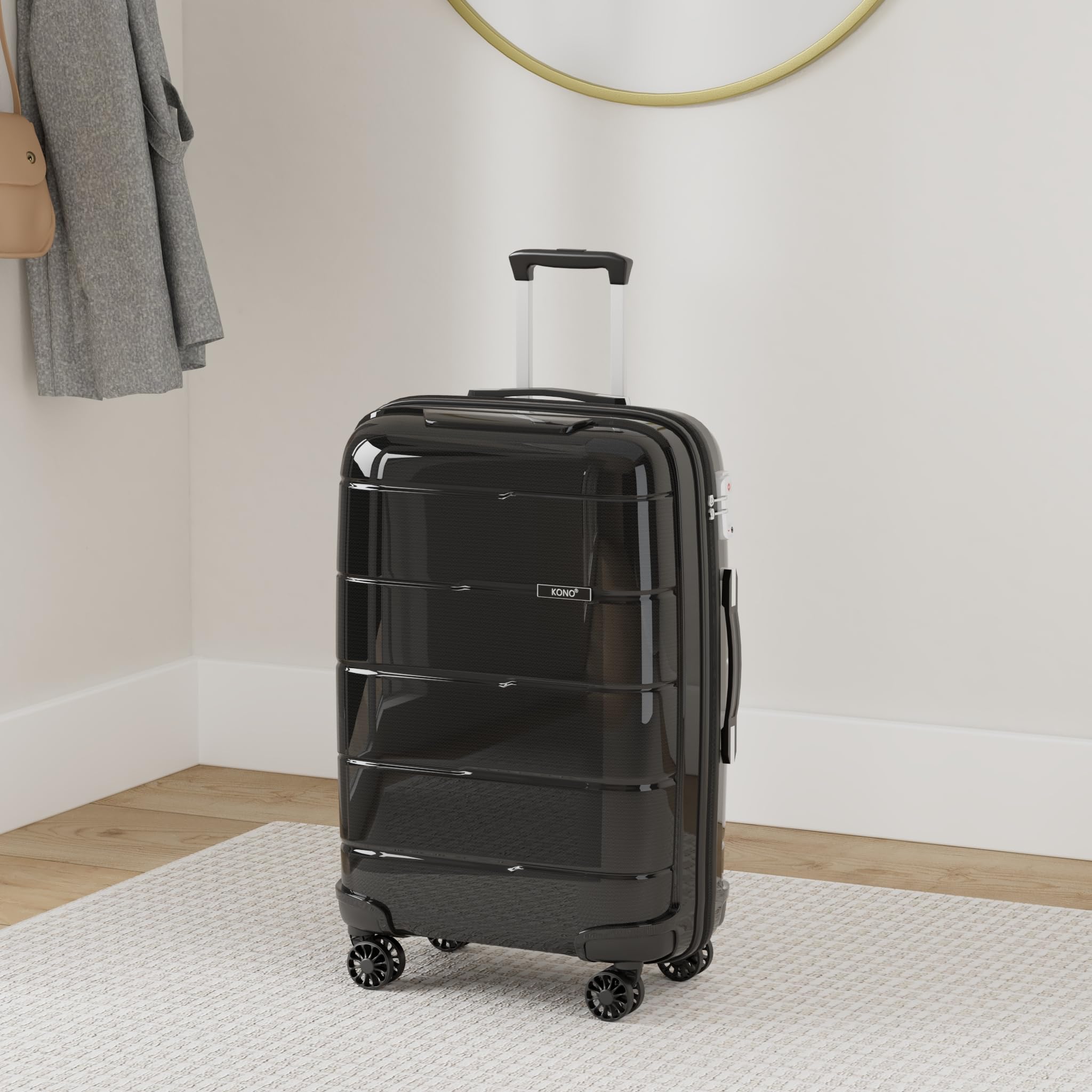 Kono Moda Maletas de Viaje Cabina rígido, Maleta de 4 Ruedas giratorias, Cerradura TSA, Cremallera YKK, Estuche de Carrito de Negocios