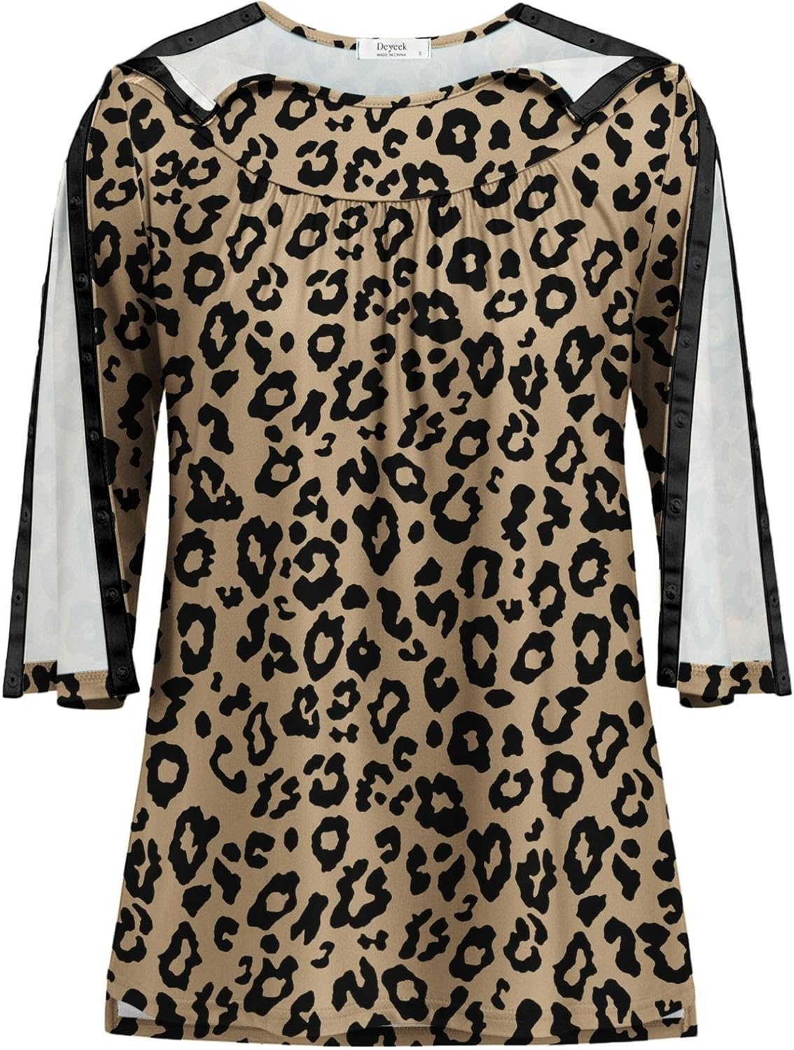 Deyeek Post Shoulder Surgery Shirt for Women Chemo Tear Away Shirt Snap Button 3/4 Sleeve Recovery Adaptive Clothing - Image 4