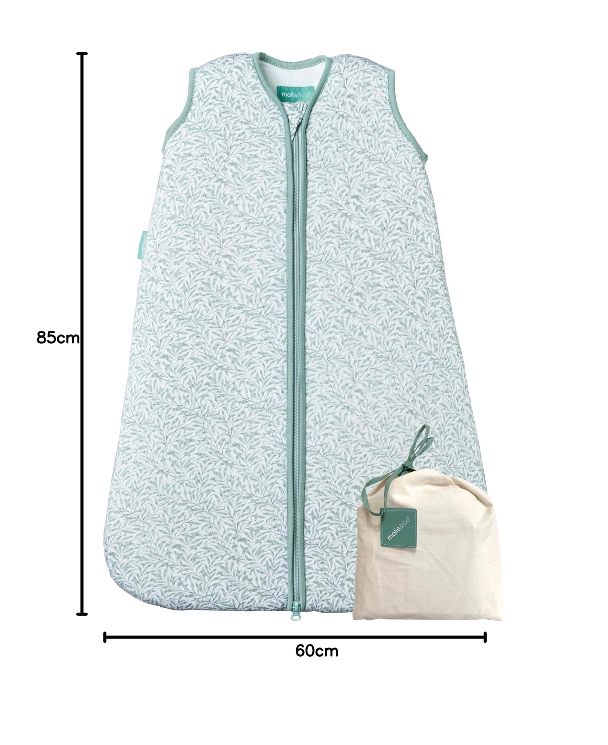 molis&co Śpiwór dziecięcy 1 TOG, jesienny śpiwór unisex, miękki i przytulny koc do noszenia dla noworodków i niemowląt, 100% bawełna (OEKO-TEX) (Ines, 6-18 miesięcy)