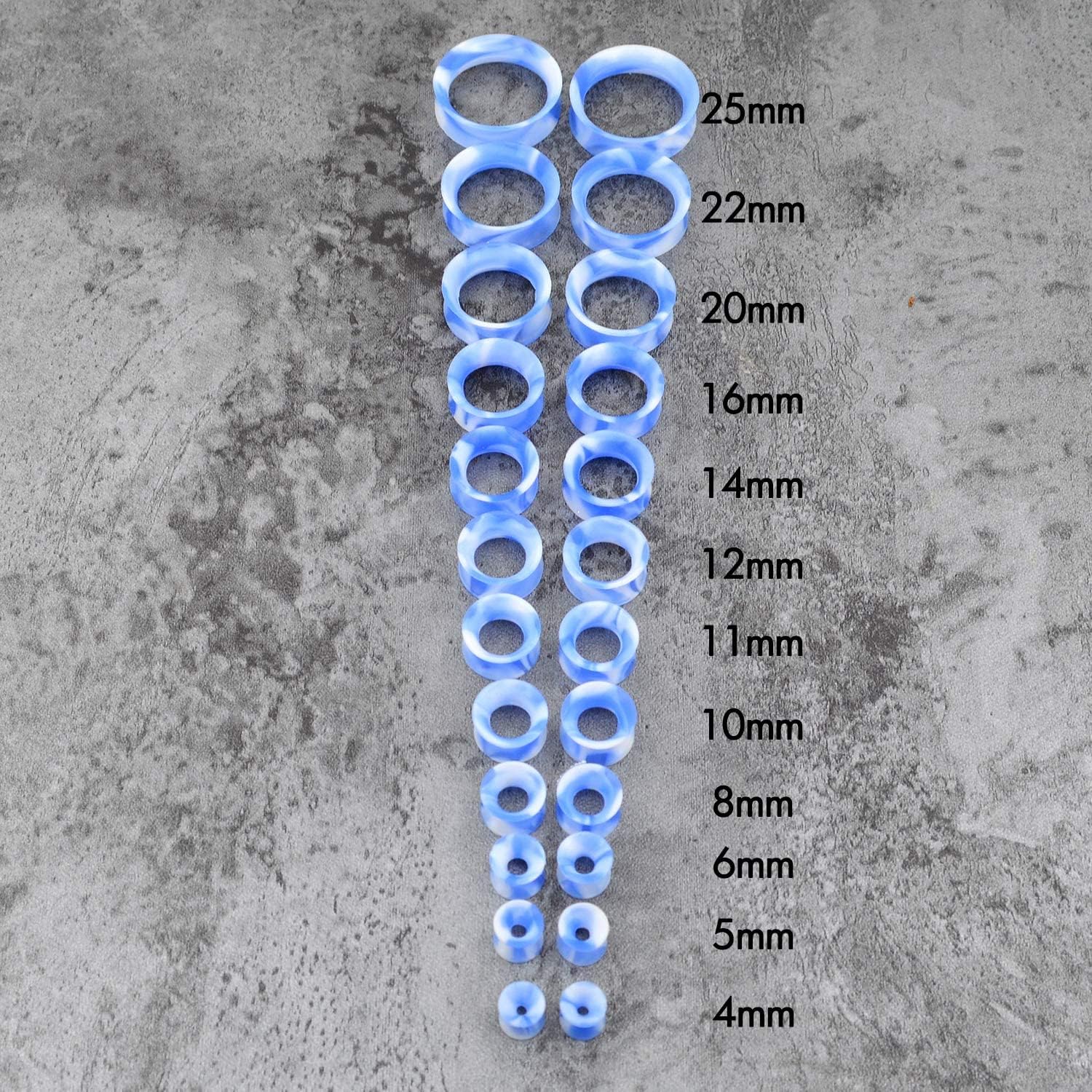 Jewseen 20PCS Soft Silicone Ear Gauges Flesh Tunnels Plugs Stretchers Expander Double Flared Flesh Tunnels Ear Piercing Jewelry - Image 6