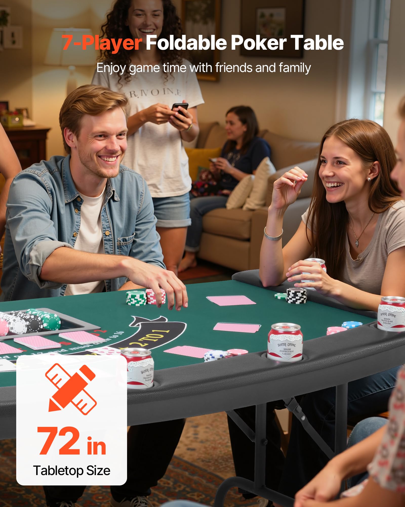 VEVOR Table De Poker Pliable Pour 8 Joueurs, Blackjack Texas