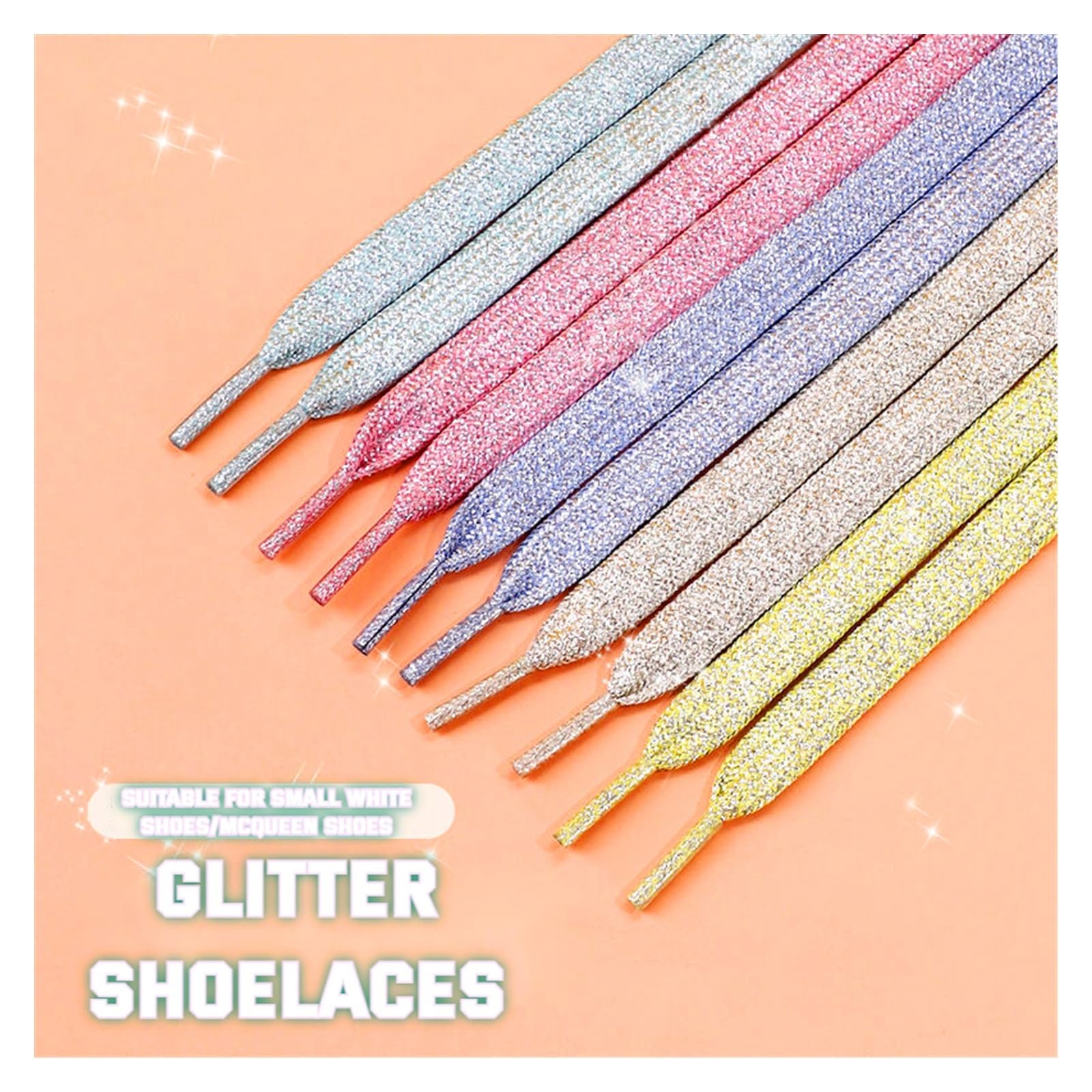 Lacets, Lacets colorés Lacets dorés Brillants métalliques de(Light Gold,120cm)