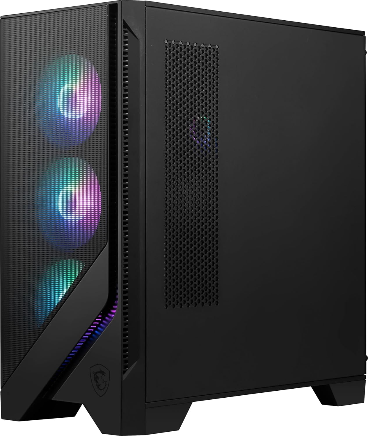 MSI MAG Forge 321R Airflow - Premium Mid-Tower Gaming PC Case - Tempered Glass Side Panel - ARGB 120mm Fans - Liquid Cooling Support up to 360mm Radiator - Vented Front Panel