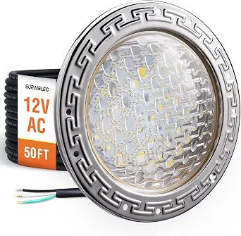 SURAIELEC 12V AC Pool Lights for Inground Pool, 10 inch Underwater Pool Light Replacement, 35W LED, 3000LM, 6000K Cool White, Swimming Pool Light for Pentair Wet Niches, 50FT Cord