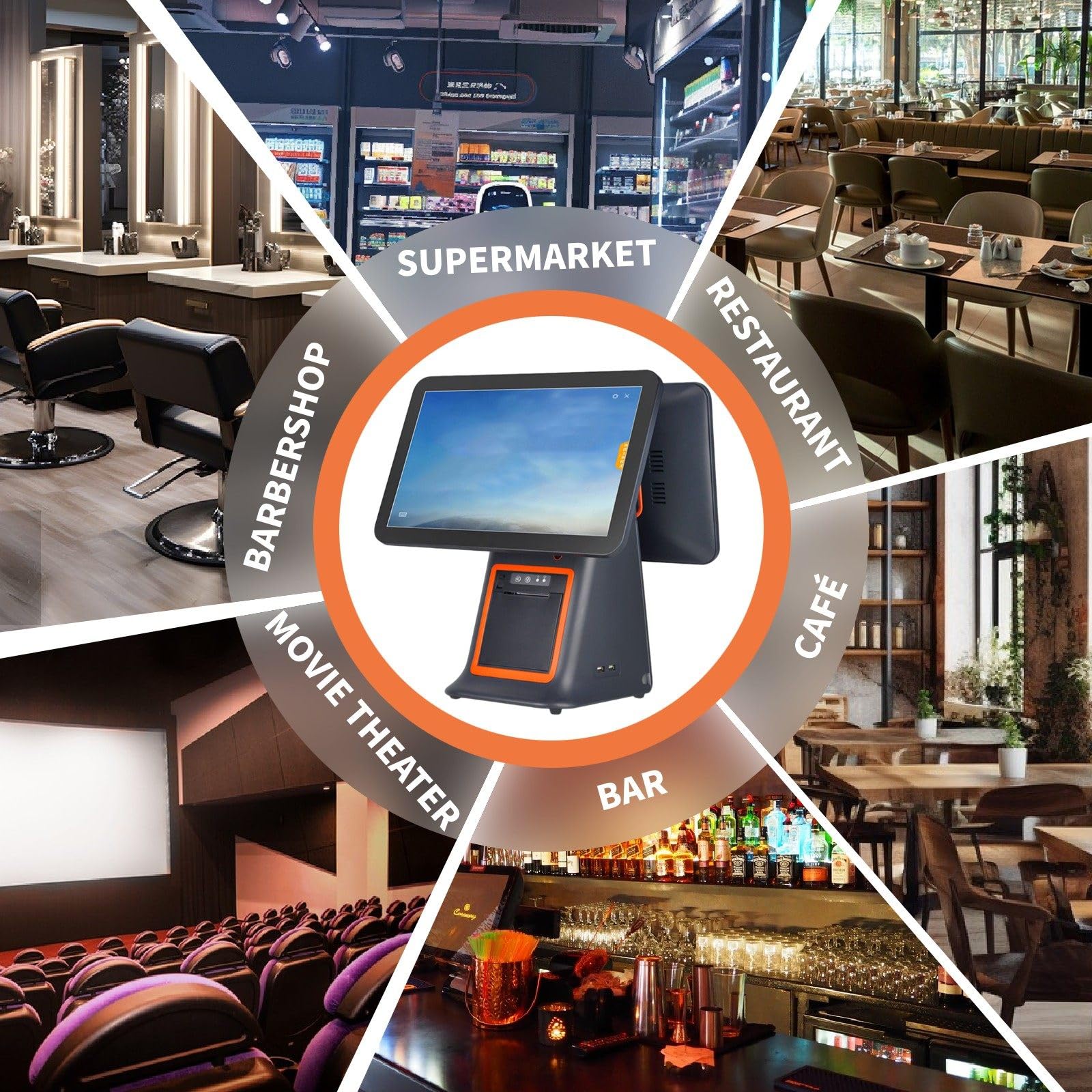 Caja Registradora Tpv Todo En Uno con Pantalla Táctil, para Comercios Y Restaurantes | Caja Registradora Inteligente Todo En Uno con Impresora Tpv E Inalámbrica, Windows Tpv Black-Addcashbox