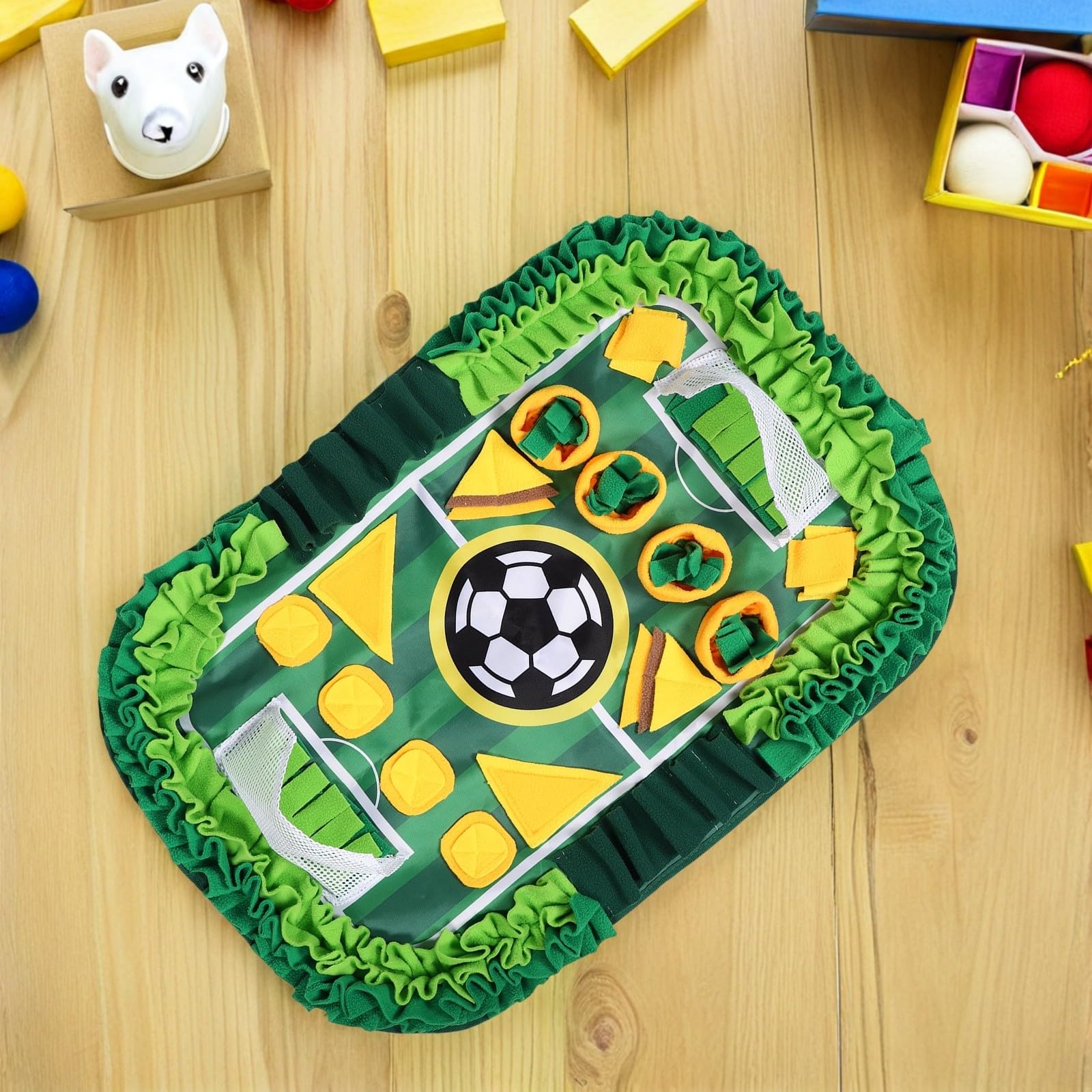 TOYANDONA Tapis de Fouille pour Chien Jeu Interactif de Terrain de Football Distributeur de Friandises Tapis Entraînement pour Animaux de Compagnie
