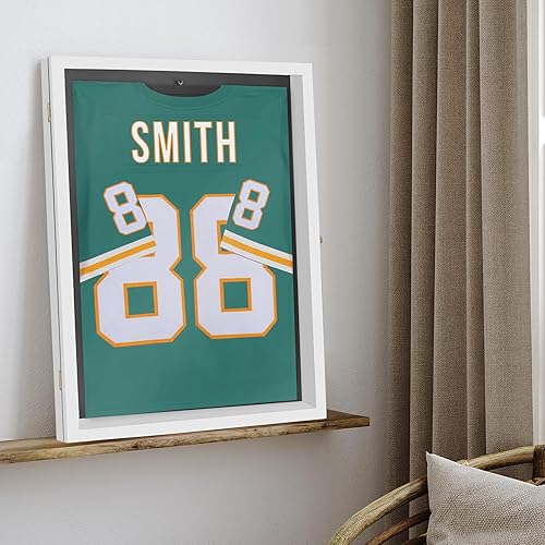 Miniatura 10 de Americanflat Vitrina con marco de jersey en color blanco, caja de sombra de plexiglás con cerradura de 23 x 31 pulgadas, marco de exhibición de