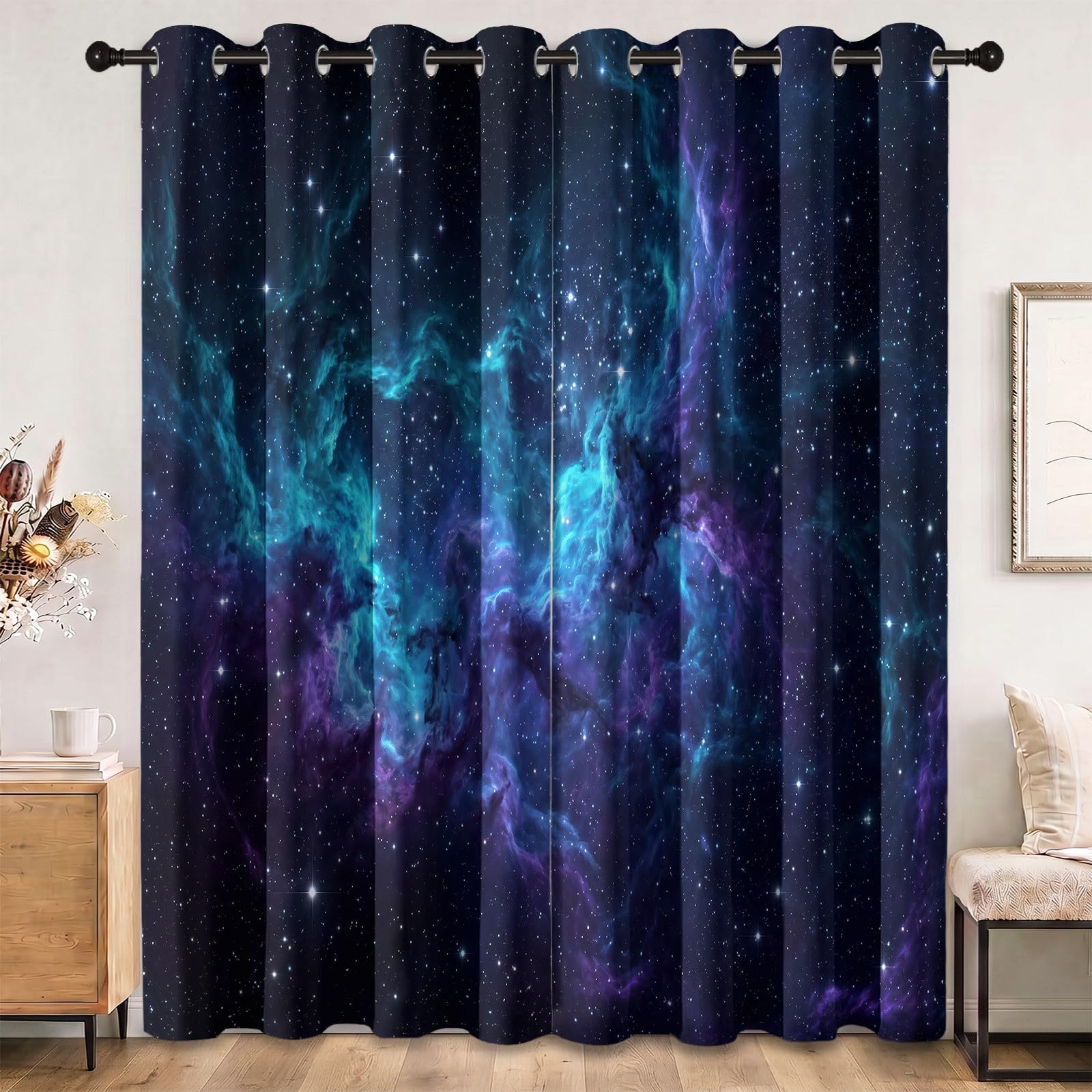 Gwiazdy Wszechświat Galaktyka Zasłony zaciemniające 117L X 183H cm
