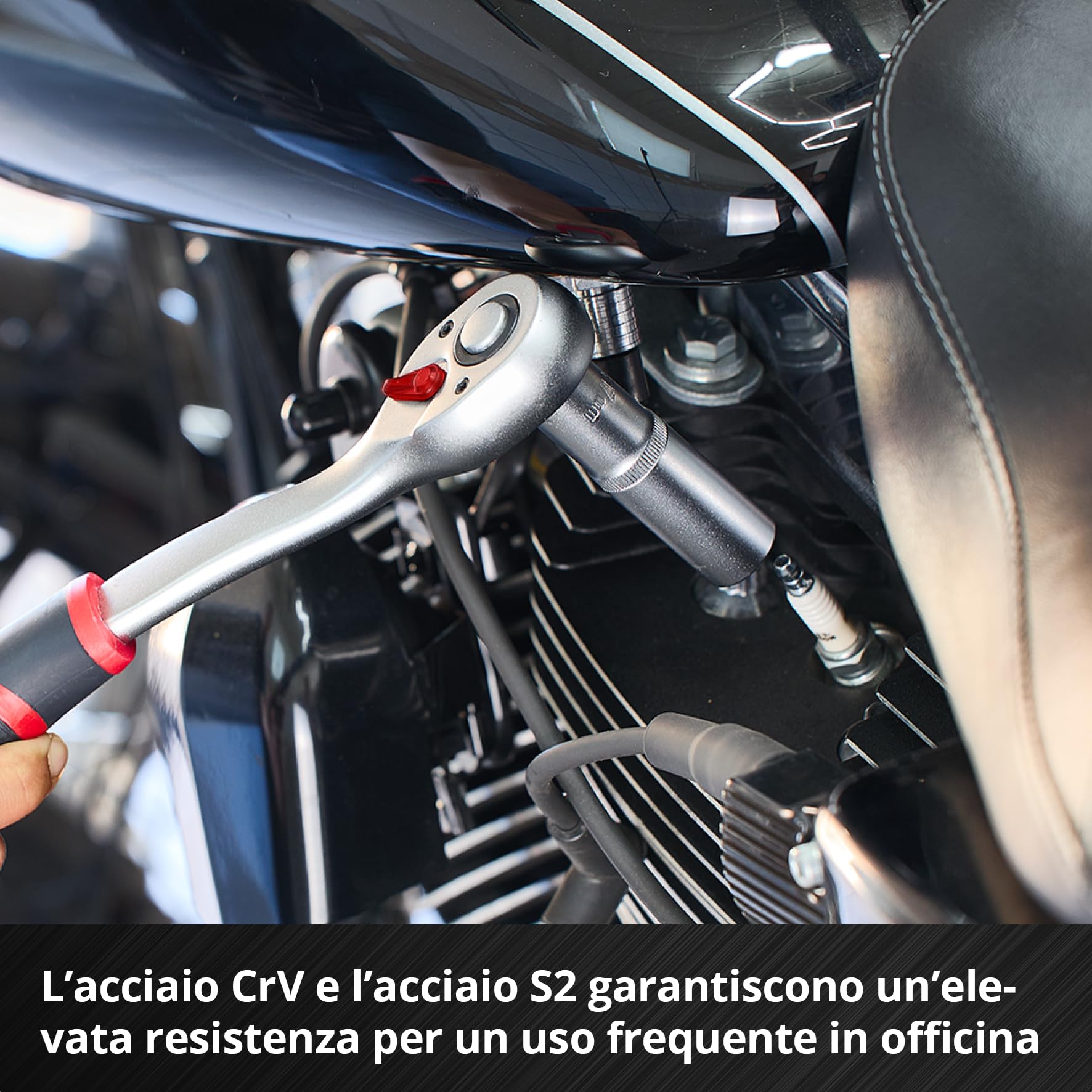 Einhell 110 pezzi set di bussole e cricchetto | Set di bussole | cricchetti | assortimento di inserti | impugnatura per cacciavite | chiavi esagonali | valigetta inclusa