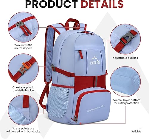 Miniatura 3 de Venture Pal 35L Ultraligero Ligero Plegable Plegable Viaje Camping Senderismo Deportes al aire libre Mochila Daypack