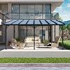 Gazebo for Patio 12 x 16, Wall-Mounted Lean to Gazebo Pergola with Roof, Hard Top Heavy Duty Awnings for Backyard
