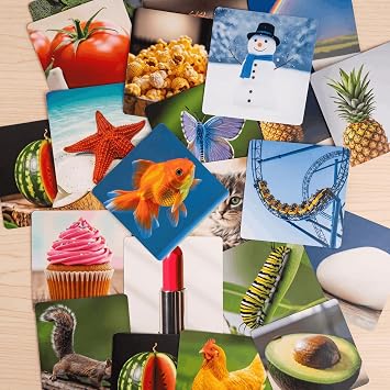 Fast Paced Dice and Photo Card Game for Family and Friends Gathering, Roll the Categorical Dice and Race to Shout Matching Answers, 150 Visual Picture Cards, 2 to 8 Players